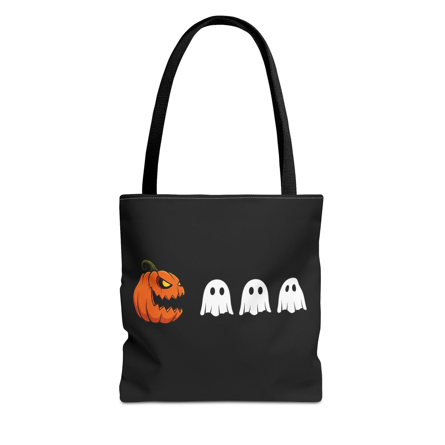 Halloween pumpkin ghost tote bag, spooky trick or treat canvas bag, ghost pumpkin design reusable tote, spooky season gift tote