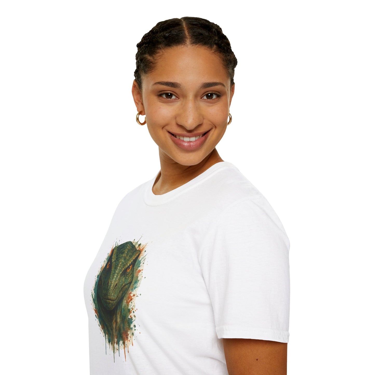 Watercolor Velociraptor T-Shirt | Dinosaur Lover Gift | Artistic Paleo Tee - Unique Dino Art Tee for Men Women Jurassic Apparel