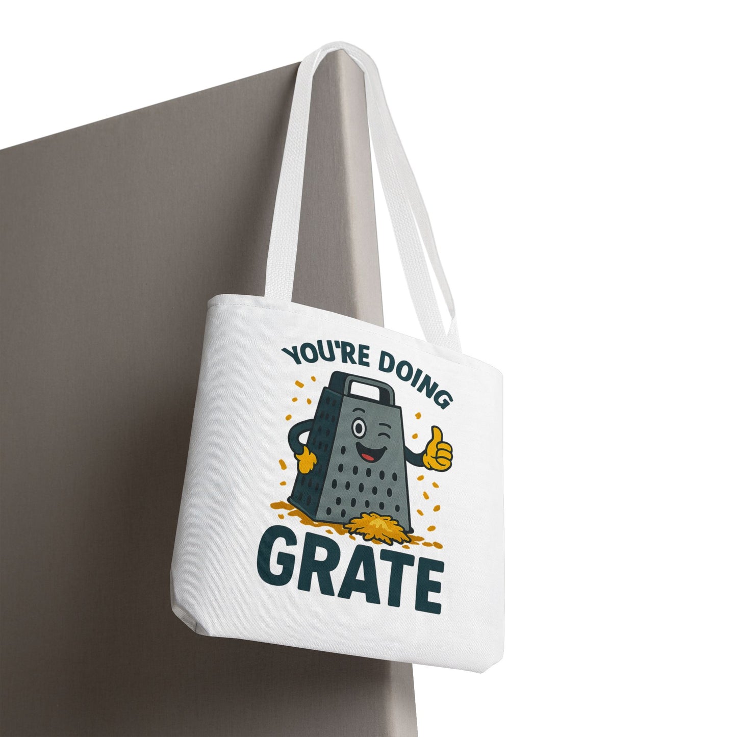 Funny Cheese Pun Tote Bag – “You’re Doing Grate” Grocery Bag | Cute Gift for Coworkers, Teachers, Food Lovers & Everyday Motivation