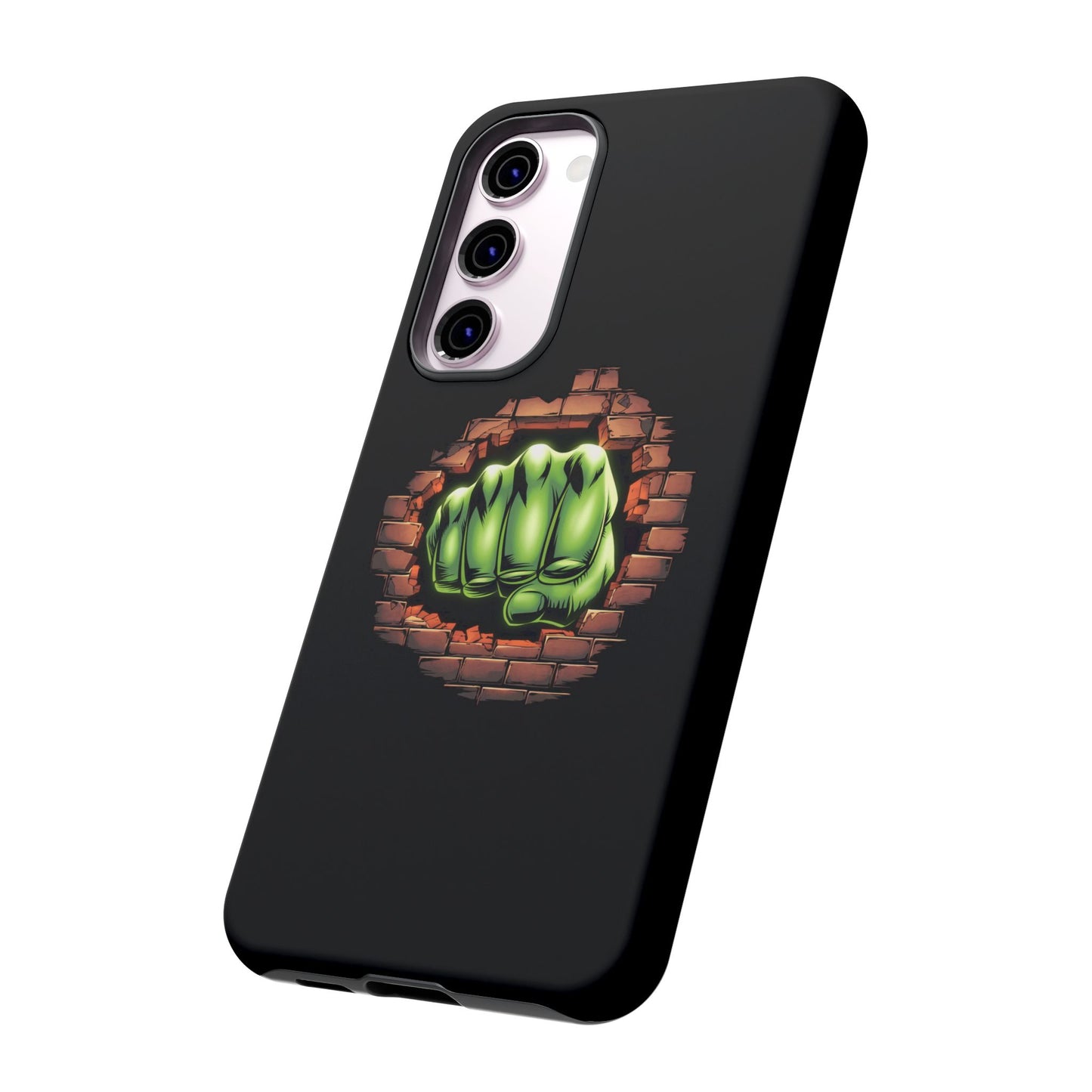 Samsung Phone Case, Green Fist Smashing Wall Design, Comic Book Phone Case, Geeky Case