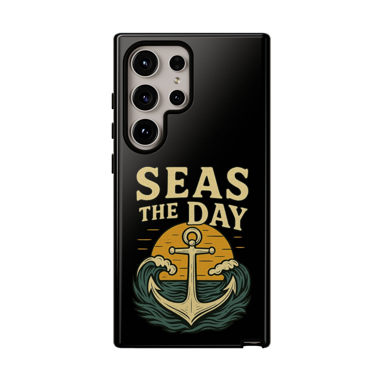 Seas the Day Samsung Case – Nautical Phone Case – Anchor Pun Gift – Ocean Lover Accessory – Motivational Phone Cover – Beach Vibes Case