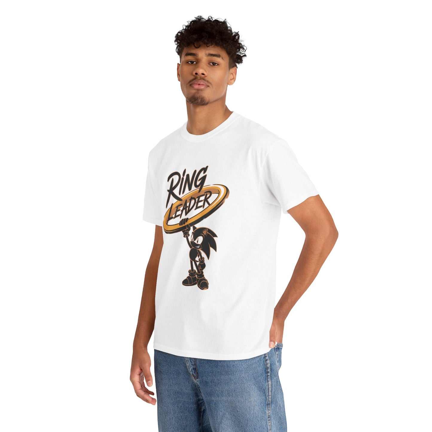 Ring Leader Video Game Shirt – Fast Speed Hero Holding Gold Ring – Retro Gamer Graphic Tee for Arcade, Anime, and Gaming Fans
