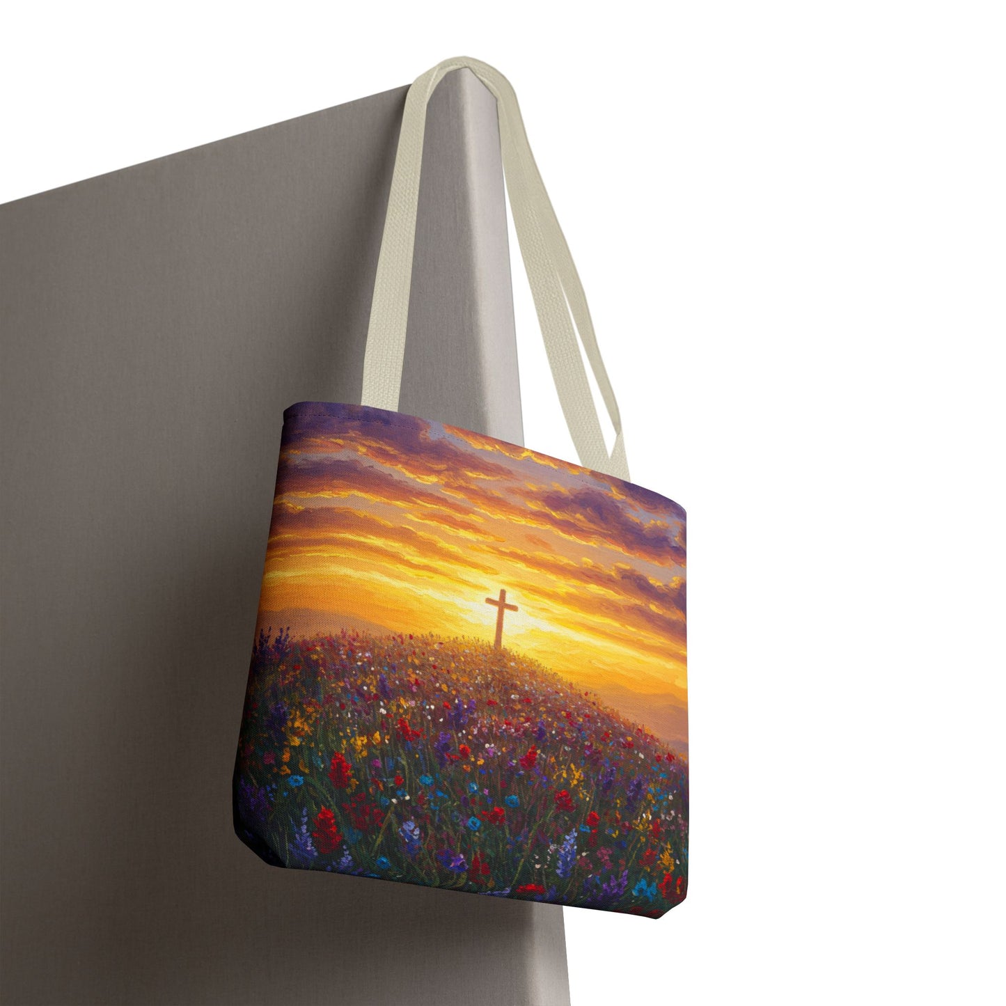 Cross Painted Tote Bag Christian Bag Inspirational Tote Spiritual Bag Religious Tote Bag