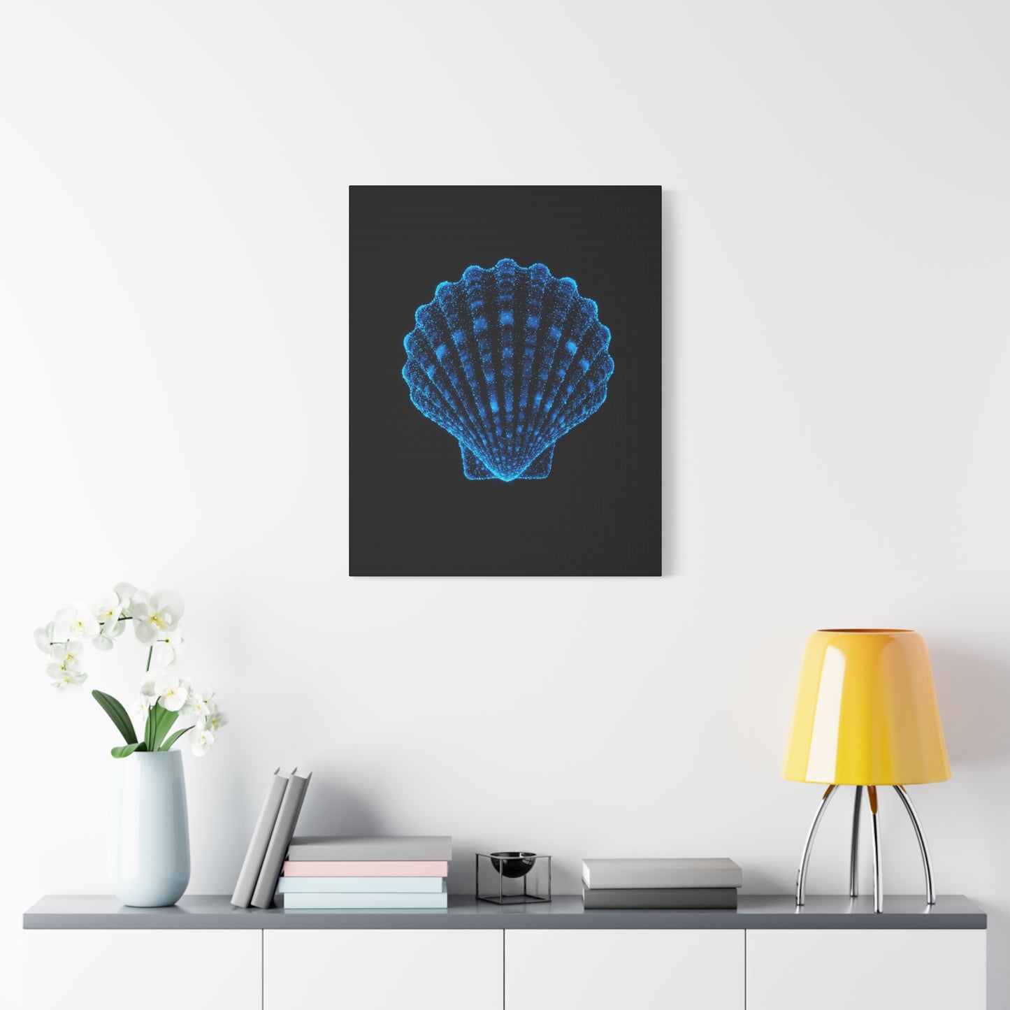 Blue Shell Canvas Art – Ocean-Inspired Home Decor