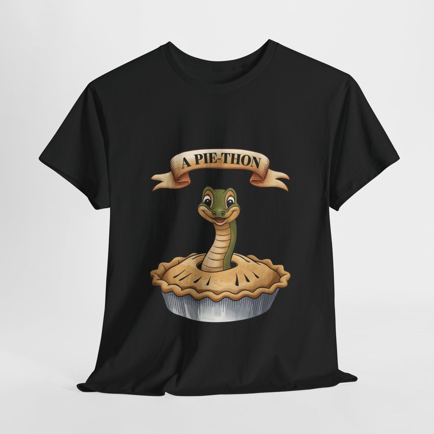 A Pie-Thon Funny Snake Pun Shirt – Cute Animal Joke T-Shirt – Quirky Graphic Tee for Pun Lovers, Reptile Fans, and Unique Gift Ideas