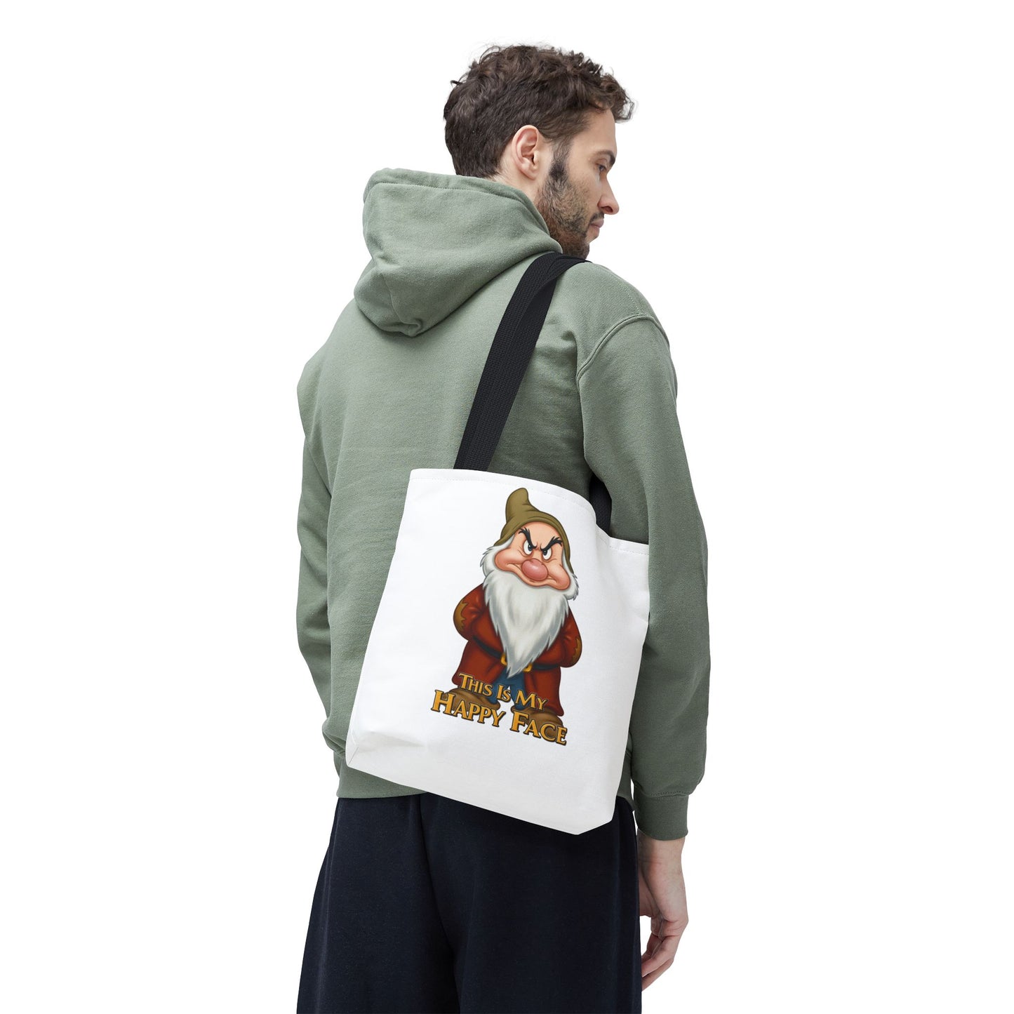 Grumpy Dwarf Tote Bag - "This Is My Happy Face"