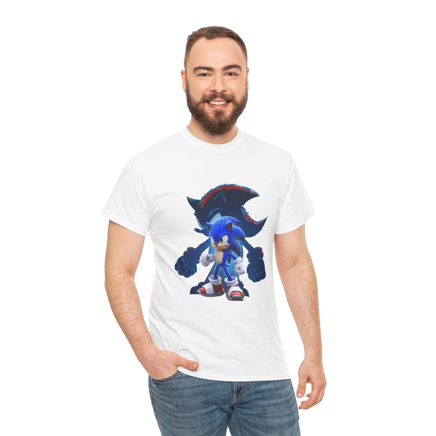 Blue Speed Hero Graphic Tee | Retro Gaming Legend T-Shirt | Fan Inspired Gamer Apparel | Cool Vintage Style Unisex Shirt for Adults & Teens