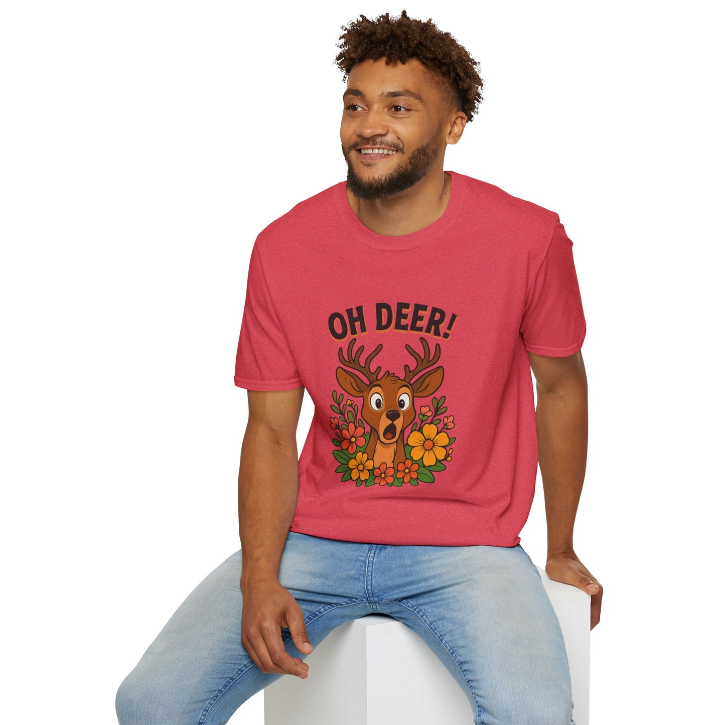 Oh Deer! Cute Floral Deer Graphic Tee | Funny Animal Lover Gift, Personalized, Nature Woodland Shirt, Deer Mom | Gift for Her Him
