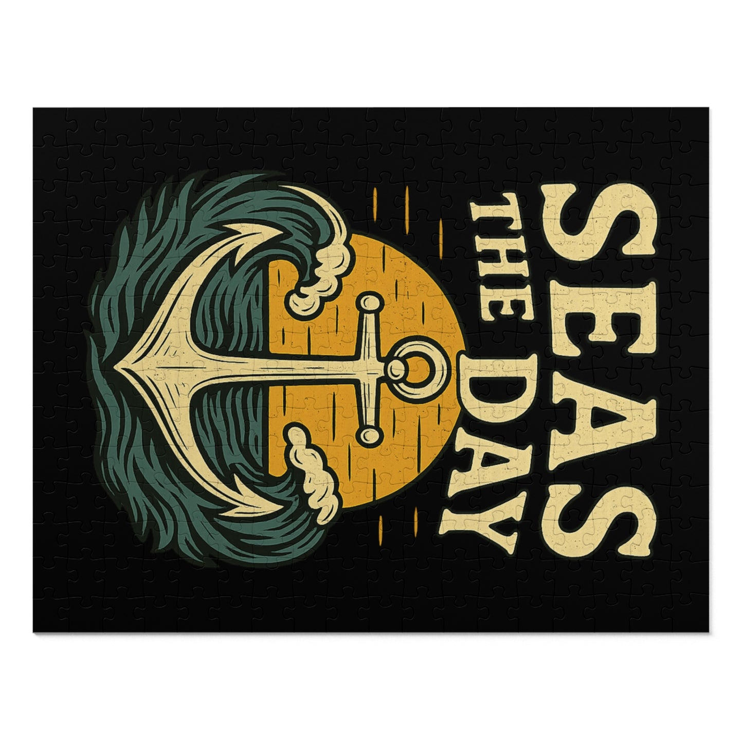 Seas the Day Puzzle – Nautical Jigsaw Puzzle with Anchor Design, Ocean Quote Gift for Puzzle Fans & Coastal Decor Lovers