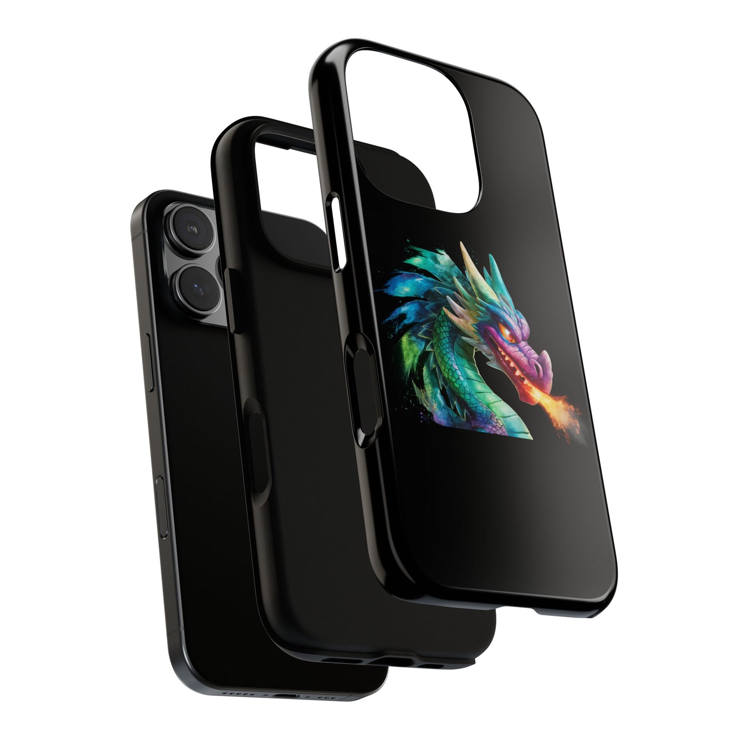 Dragon iPhone Case - Fantasy Fire-Breathing Art Protective Cover - Bookish Dark Academia Aesthetic Gift for Teens and Adults