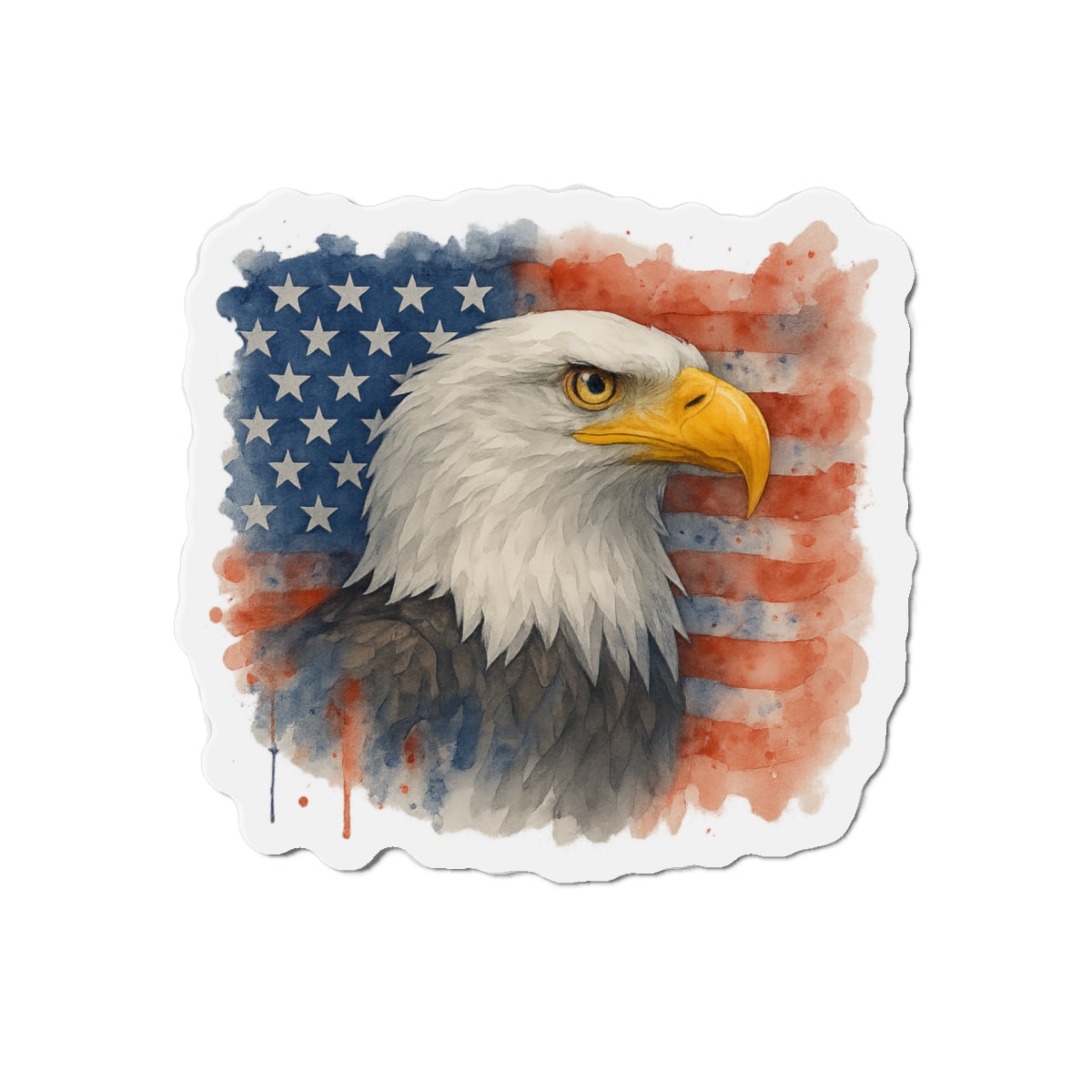 Eagle Flag Die-Cut Magnet American Decor Bald Eagle Magnet Patriotic Flag 4th of July Decor