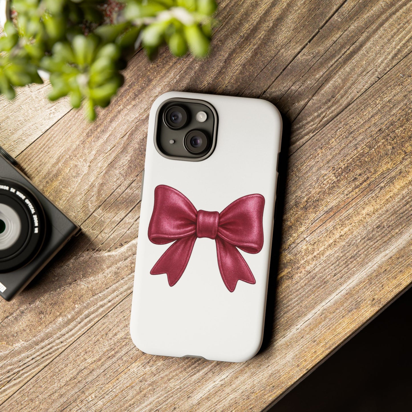 Pink Bow iPhone Case – Cute Girly Phone Cover – Glossy Ribbon Coquette Case – Soft Girl Aesthetic Accessory – Gift for Her iPhone