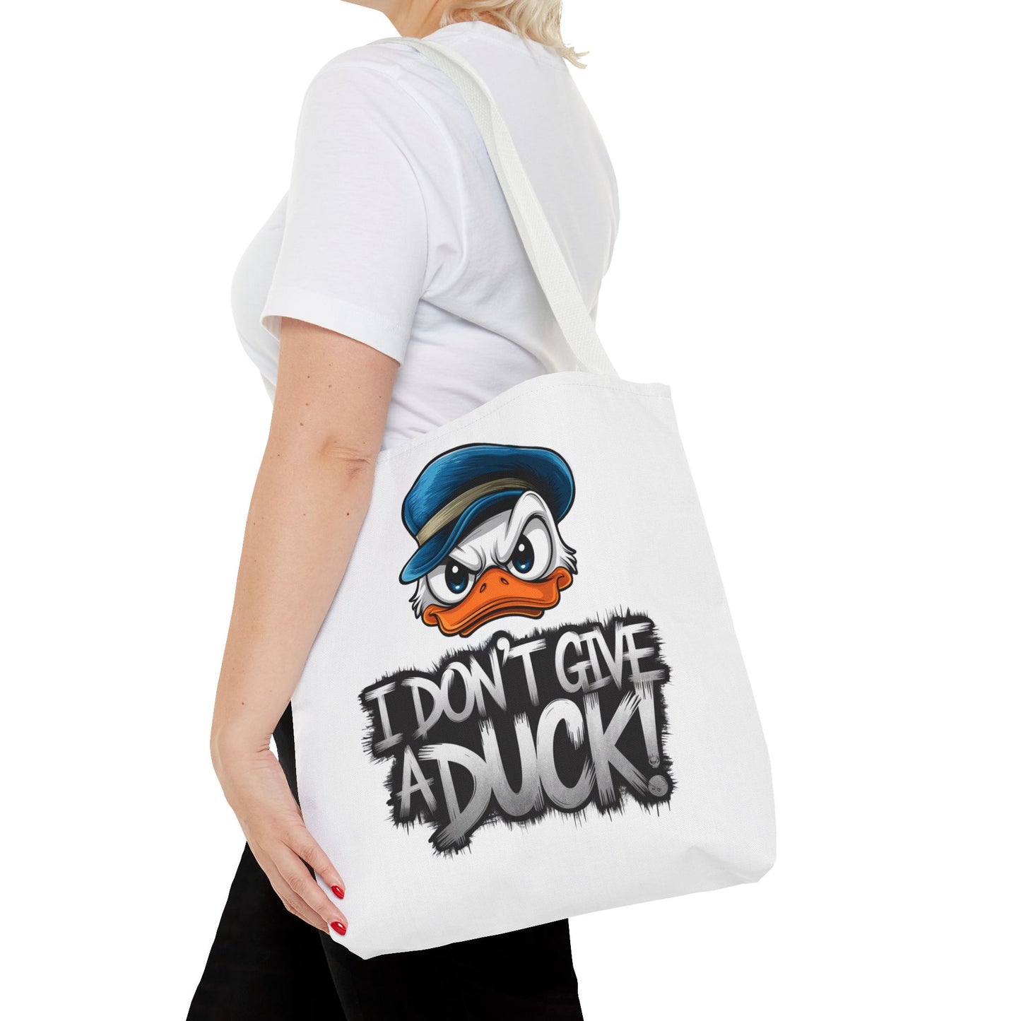 Funny Grumpy Duck Tote Bag | I Don’t Give A Duck Canvas Tote | Eco Reusable Cotton Gift Tote | Cute Animal Humor Market Bag