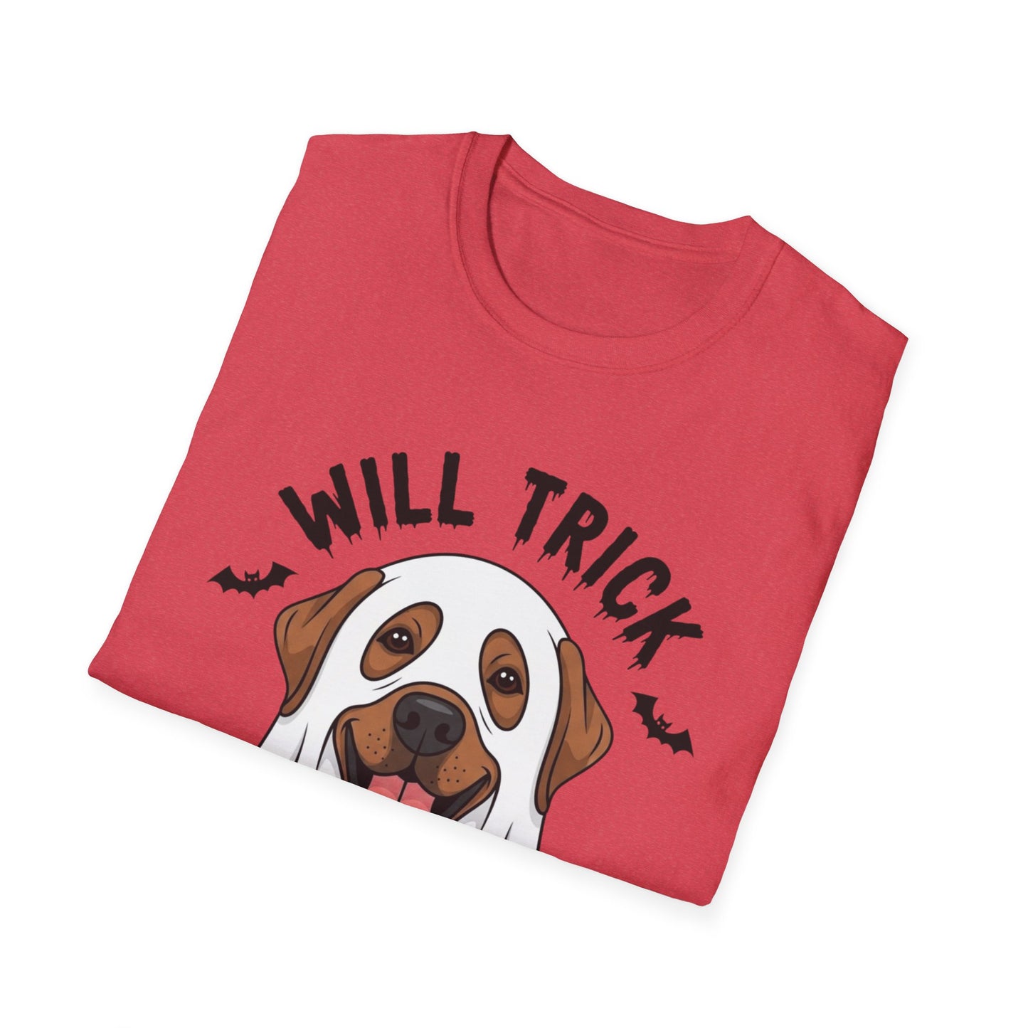 Will Trick for Treat Ghost Dog Halloween T-Shirt | Funny Spooky Dog Tee | Trick or Treat Pup Graphic Tee | Cute Fall Gift for Dog Lovers