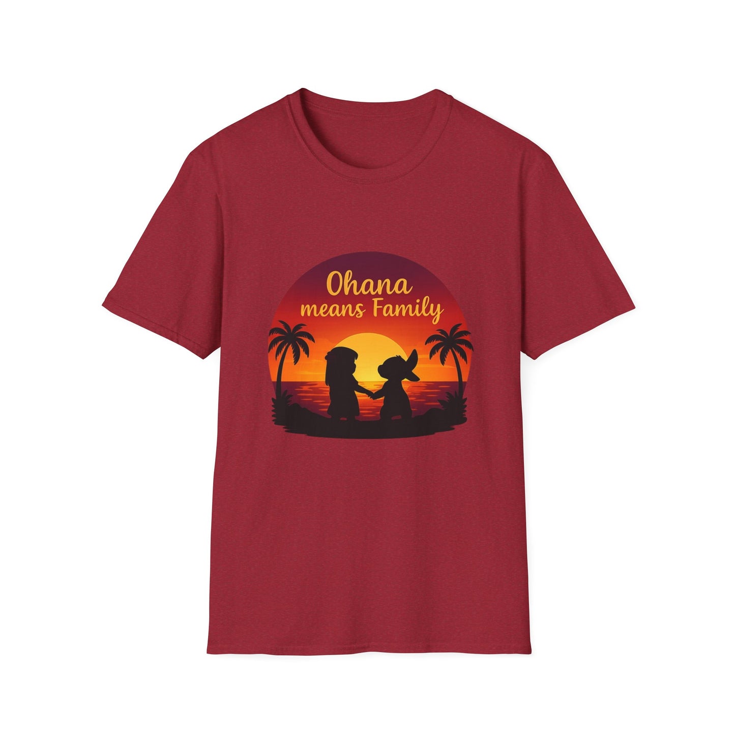 Ohana Means Family Shirt - Cute Sunset Graphic Tee, Hawaiian Family Quote Shirt, Family Inspired T-Shirt, Matching Vacation Outfit