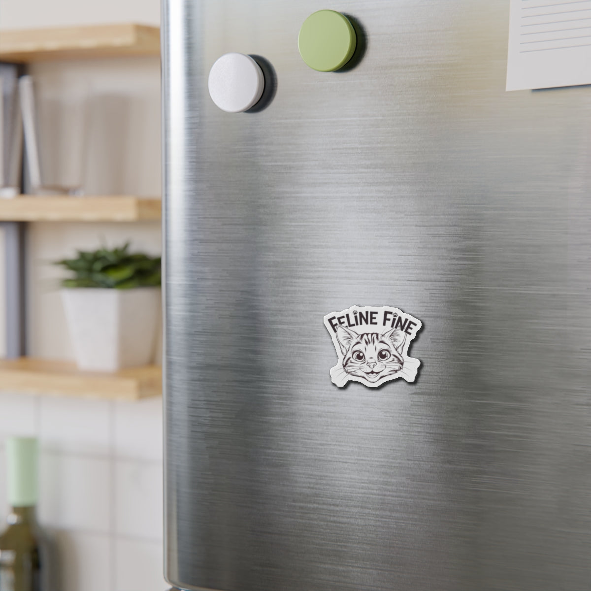Cat Die-Cut Magnet Feline Fine Kitchen Decor Cat Magnet Cat Decor Feline Lover