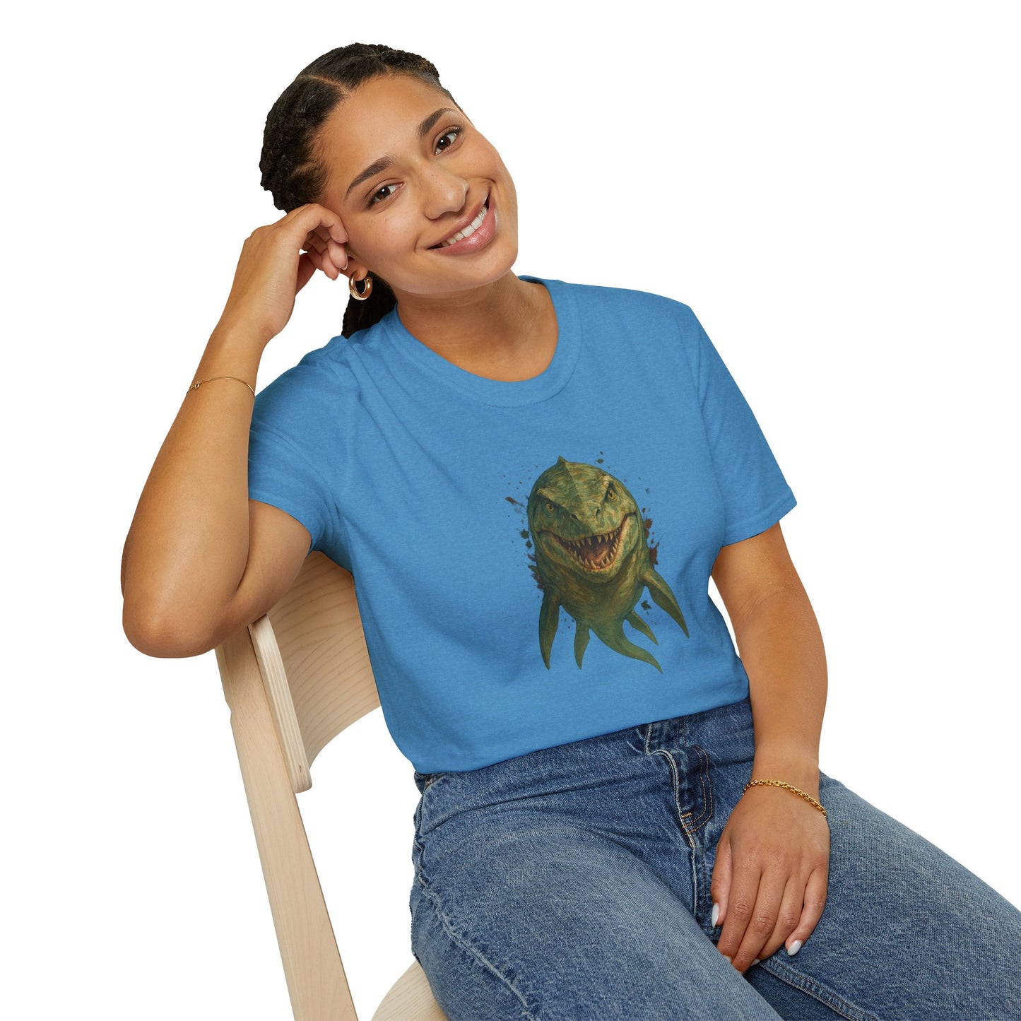 Watercolor Mosasaurus T-Shirt | Prehistoric Sea Dinosaur Tee | Fossil Lover Gift | Unisex Cotton Graphic Shirt Jurassic Tee