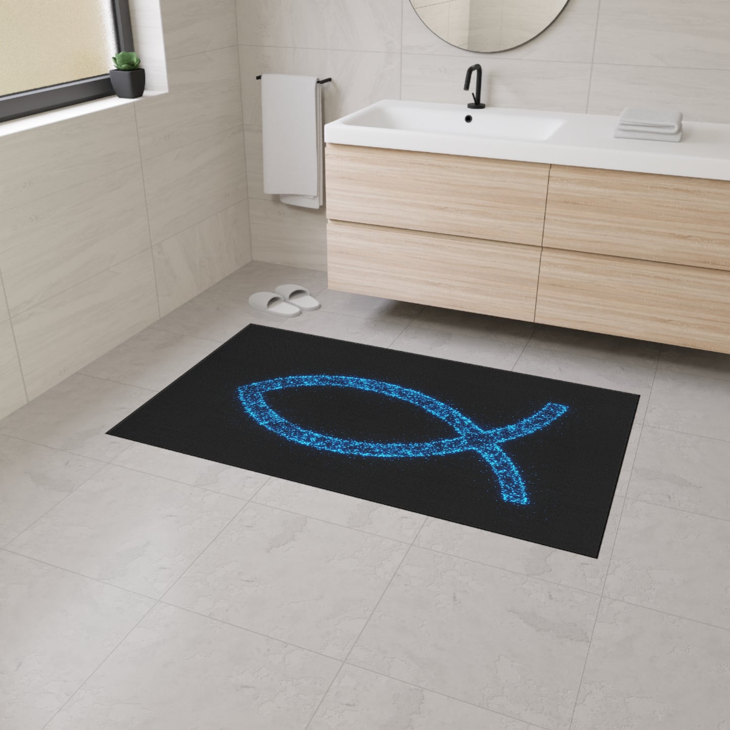 Christian Fish Design Heavy Duty Floor Mat - Durable Welcome Mat for Home