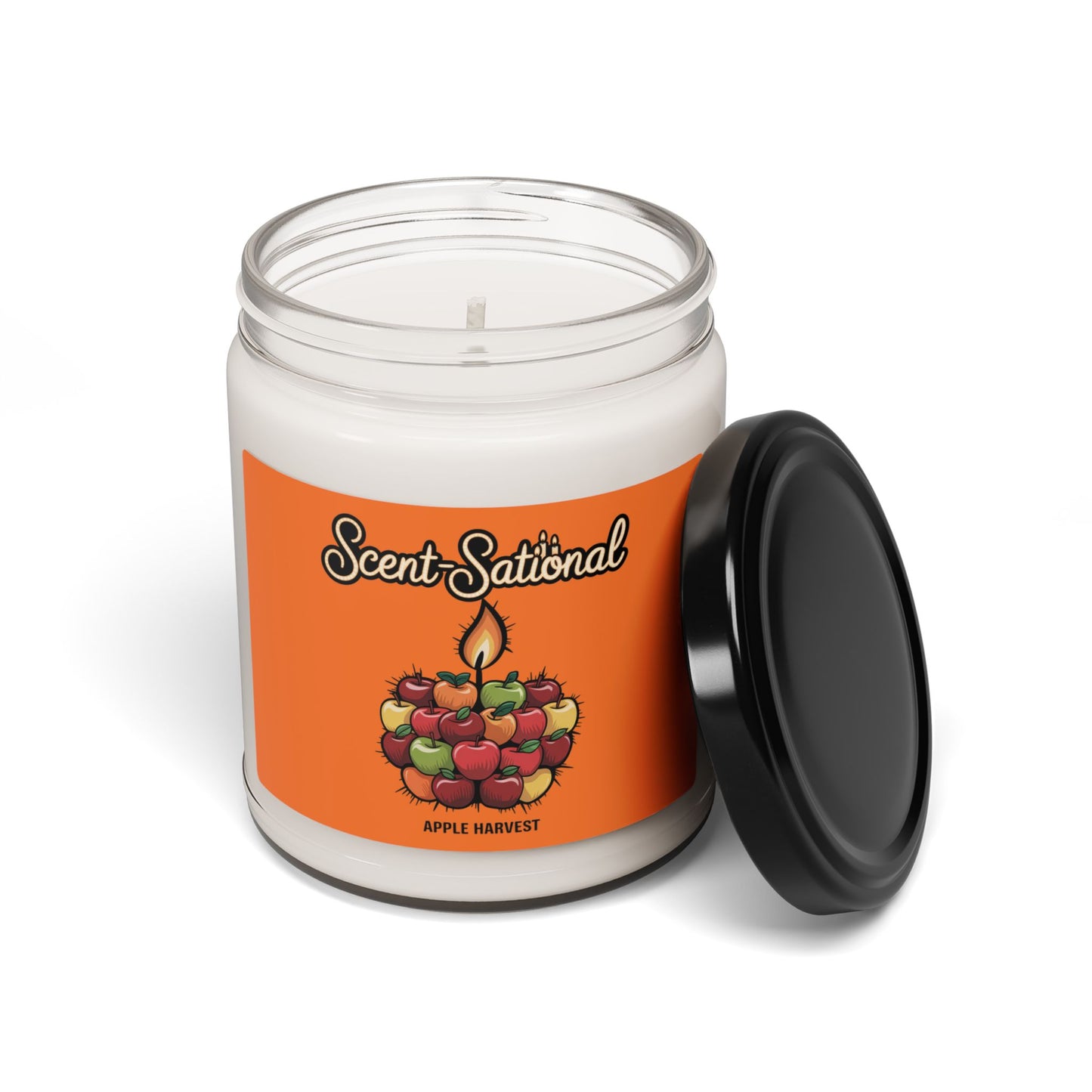 Apple Harvest Scented Candle, Fresh Fruit Aromatherapy Soy Candle, Eco-Friendly Reusable Jar, Cozy Fall Fragrance Gift For Home Lovers