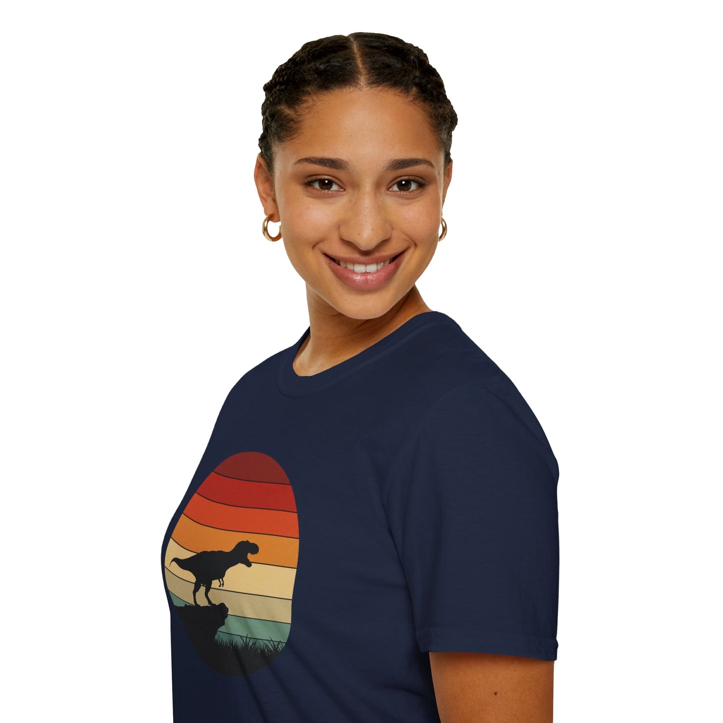 Retro T-Rex Dinosaur Shirt for Men Women - Vintage Sunset Graphic Tee - Unisex Jurassic Gift Idea Funny Casual Dino T-Shirt
