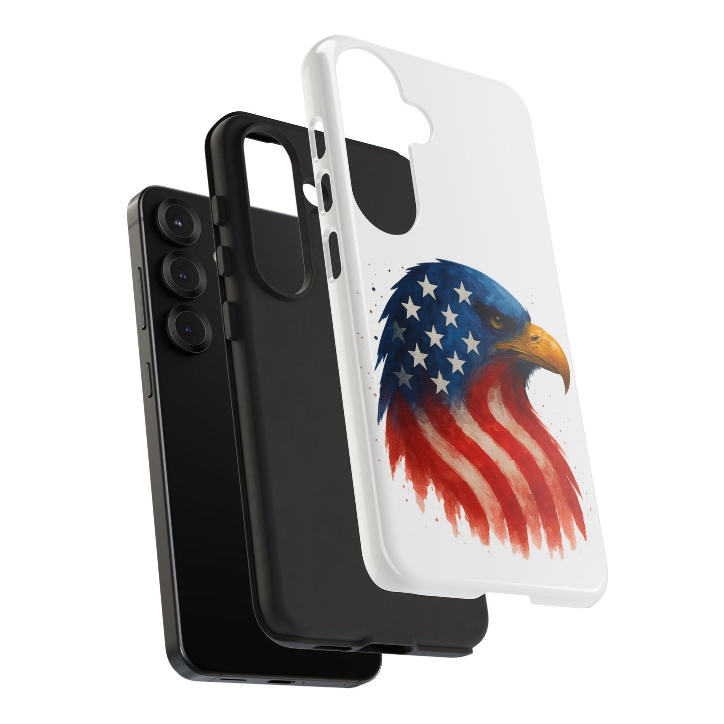 Patriotic Eagle Samsung Case - USA Flag Rugged Tough Cover, Dual-Layer Protection, Veteran and 4th of July Gift Galaxy Series