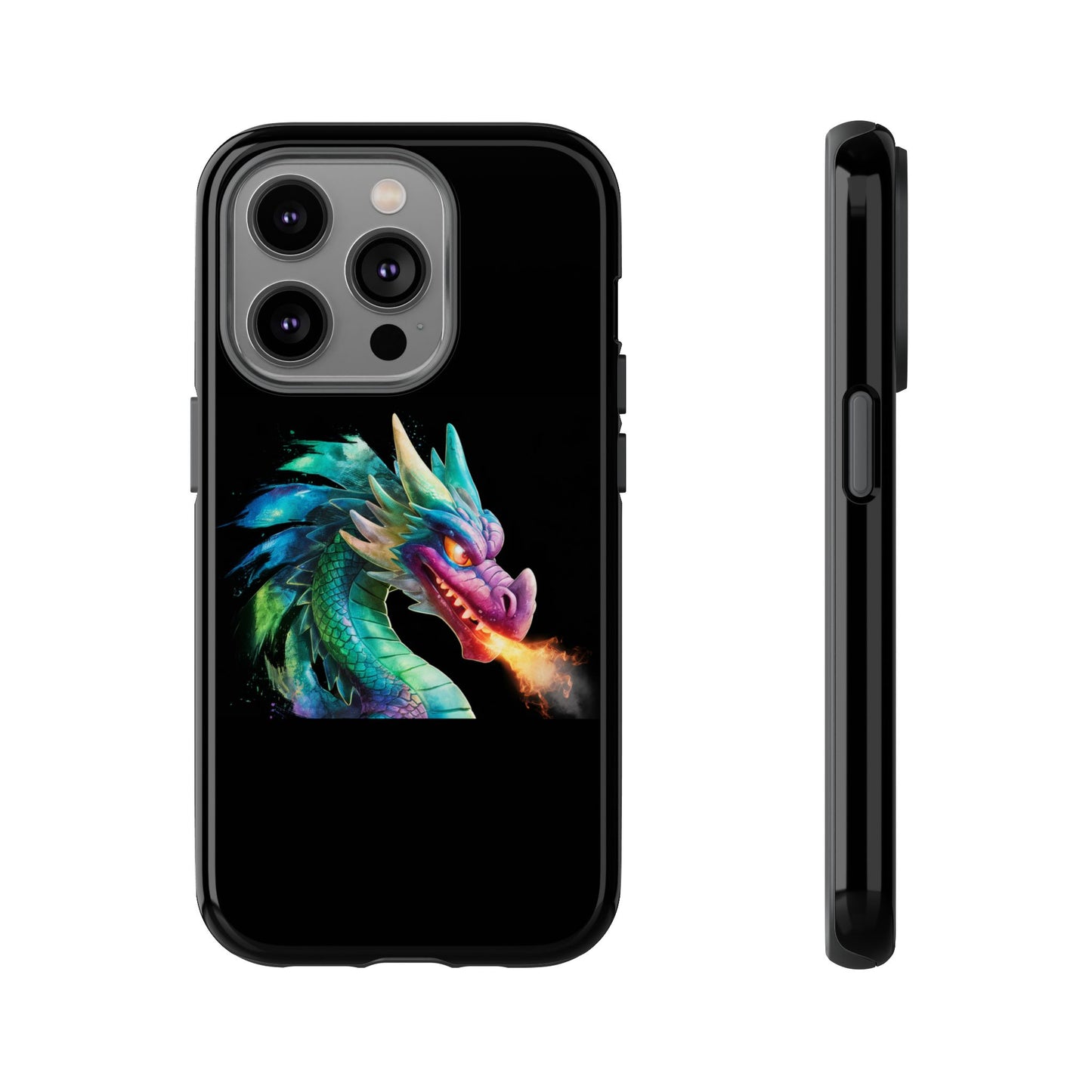Dragon iPhone Case - Fantasy Fire-Breathing Art Protective Cover - Bookish Dark Academia Aesthetic Gift for Teens and Adults
