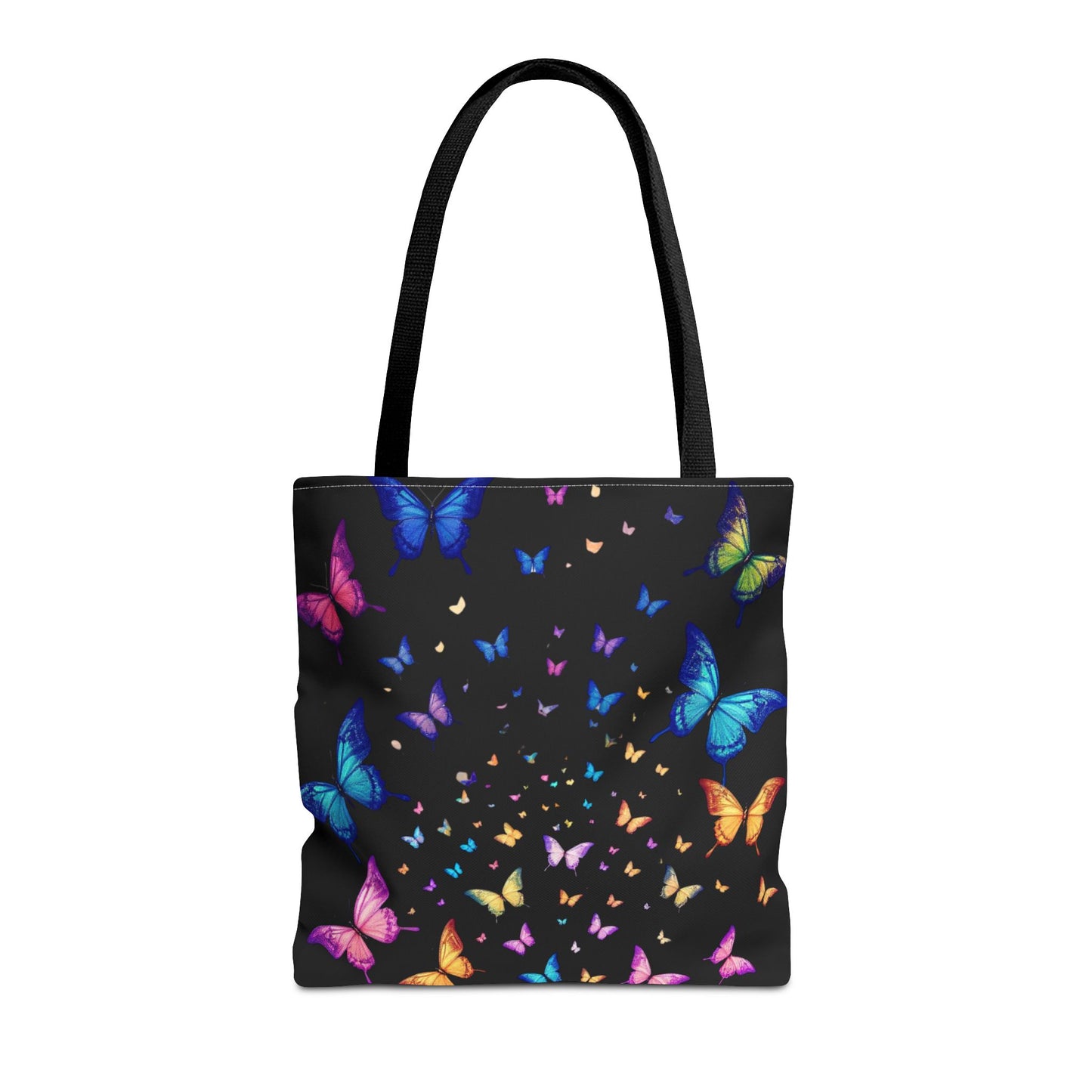 Butterfly Swarm Tote Bag – Colorful Rainbow Butterfly Tote, Aesthetic Canvas Bag, Nature-Inspired Gift, Magical Reusable Eco Purse