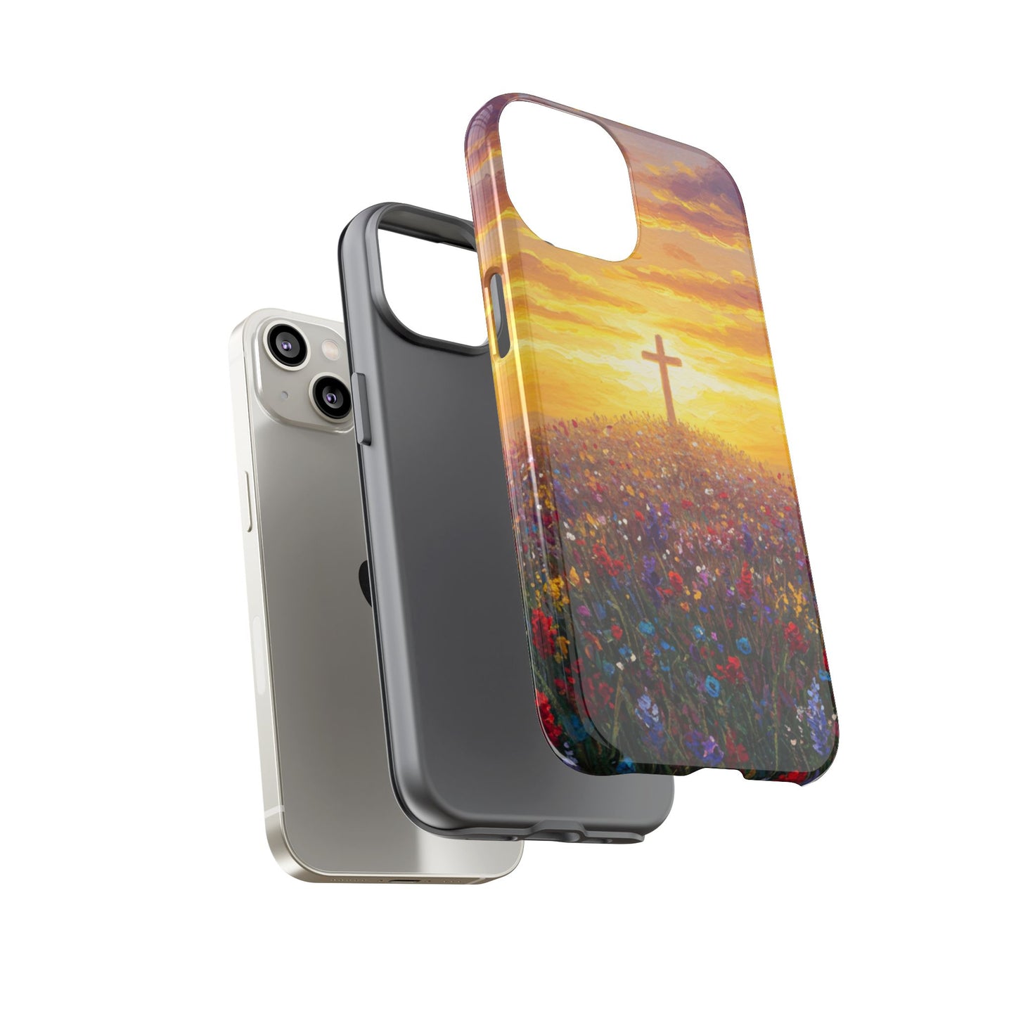 iPhone Case: Monet Style Cross Phone Case Christian Case Inspirational iPhone Case Spiritual Phone Case