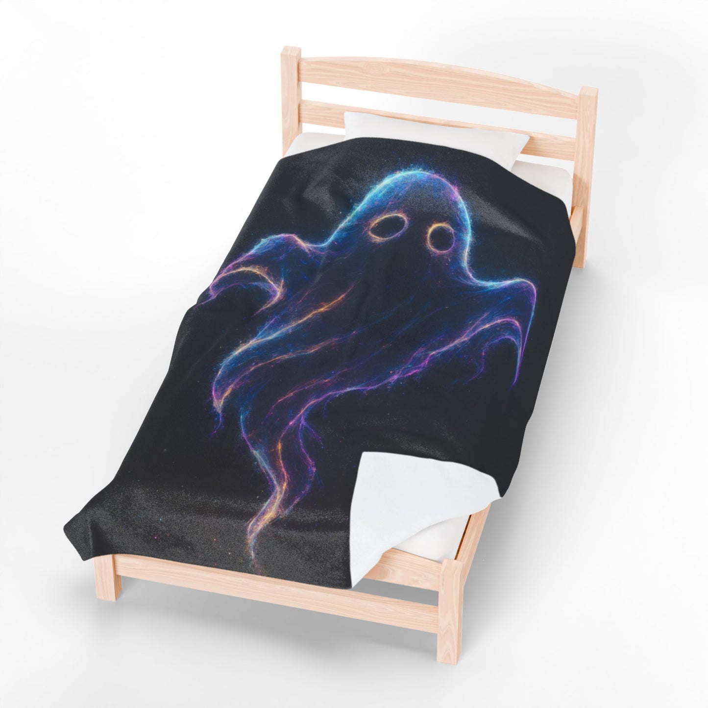 Galaxy Ghost Blanket, Halloween Throw Blanket, Spooky Cozy Decor, Ghost Lover Gift, Soft Plush Blanket, Cosmic Ghost Bedding