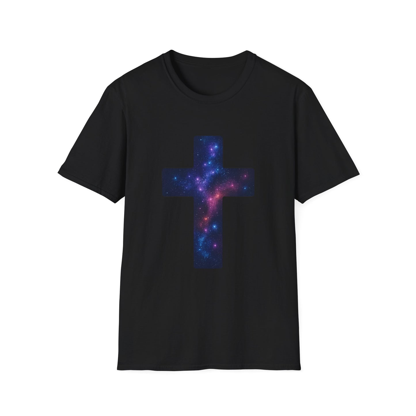 Galaxy Cross Graphic Tee | Celestial Christian Shirt, Spiritual Universe Cross T-Shirt, Faith & Astronomy Gift for Women & Men, Space Aesthetic