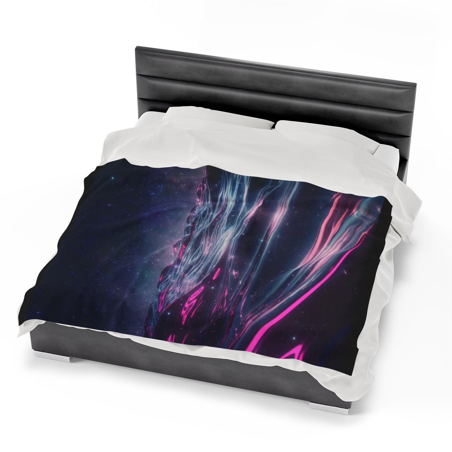 Plush Blanket with Galactic Ocean Design