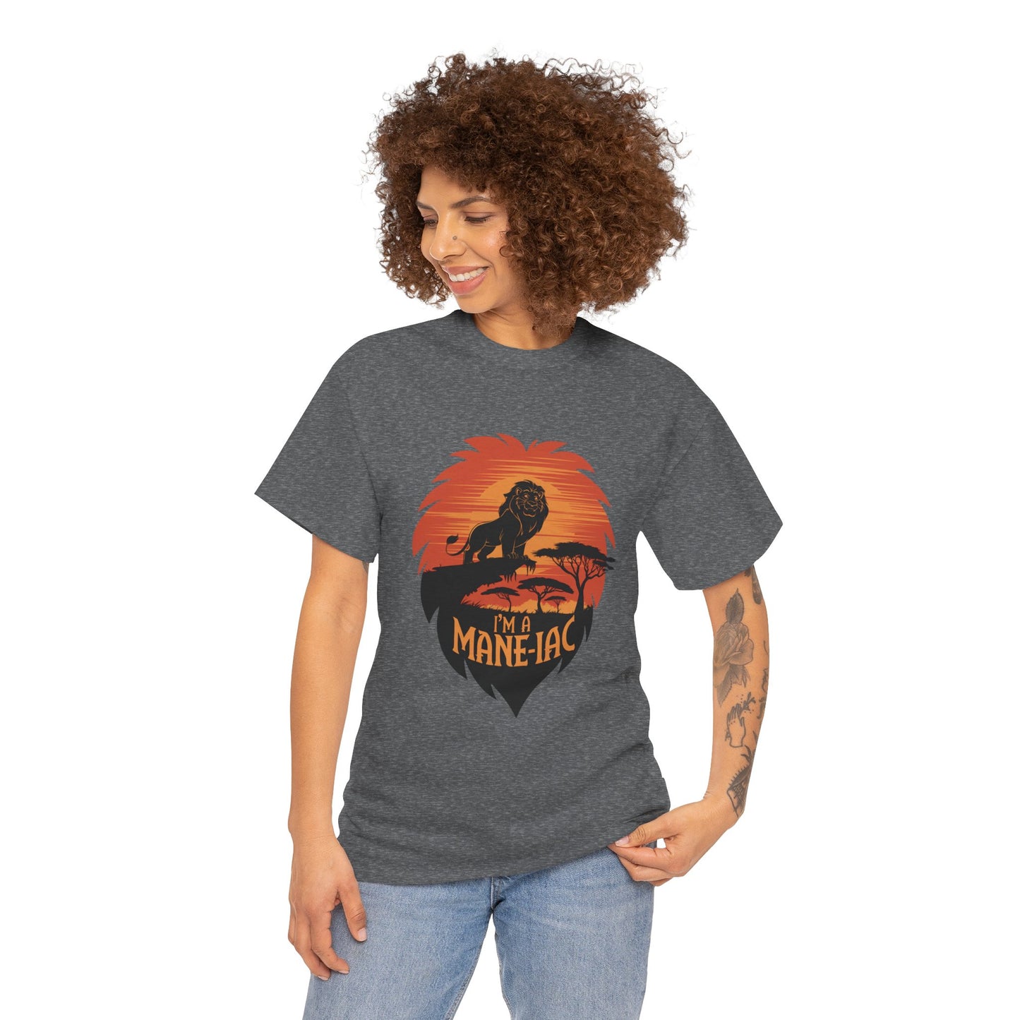 I’m a Mane-iac Lion Classic Fit Tee – Clean Stylized Animal Art, Funny Mane Pun, Everyday Quiet Luxury, Perfect for Smart Casual Looks