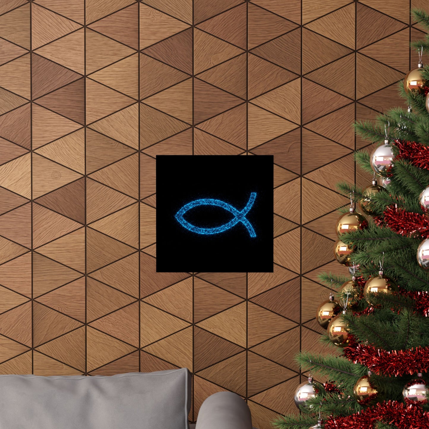 Sparkling Fish Symbol Matte Vertical Poster - Faith-Inspired Art for Home Decor