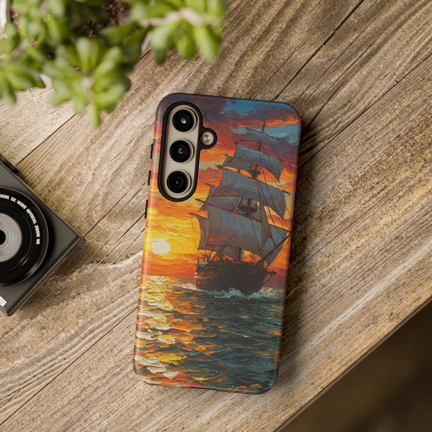 Samsung Galaxy Case - Ship Sailing at Sunset Design
