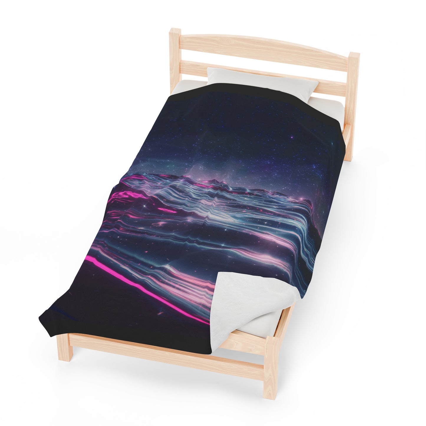 Plush Blanket with Galactic Ocean Design