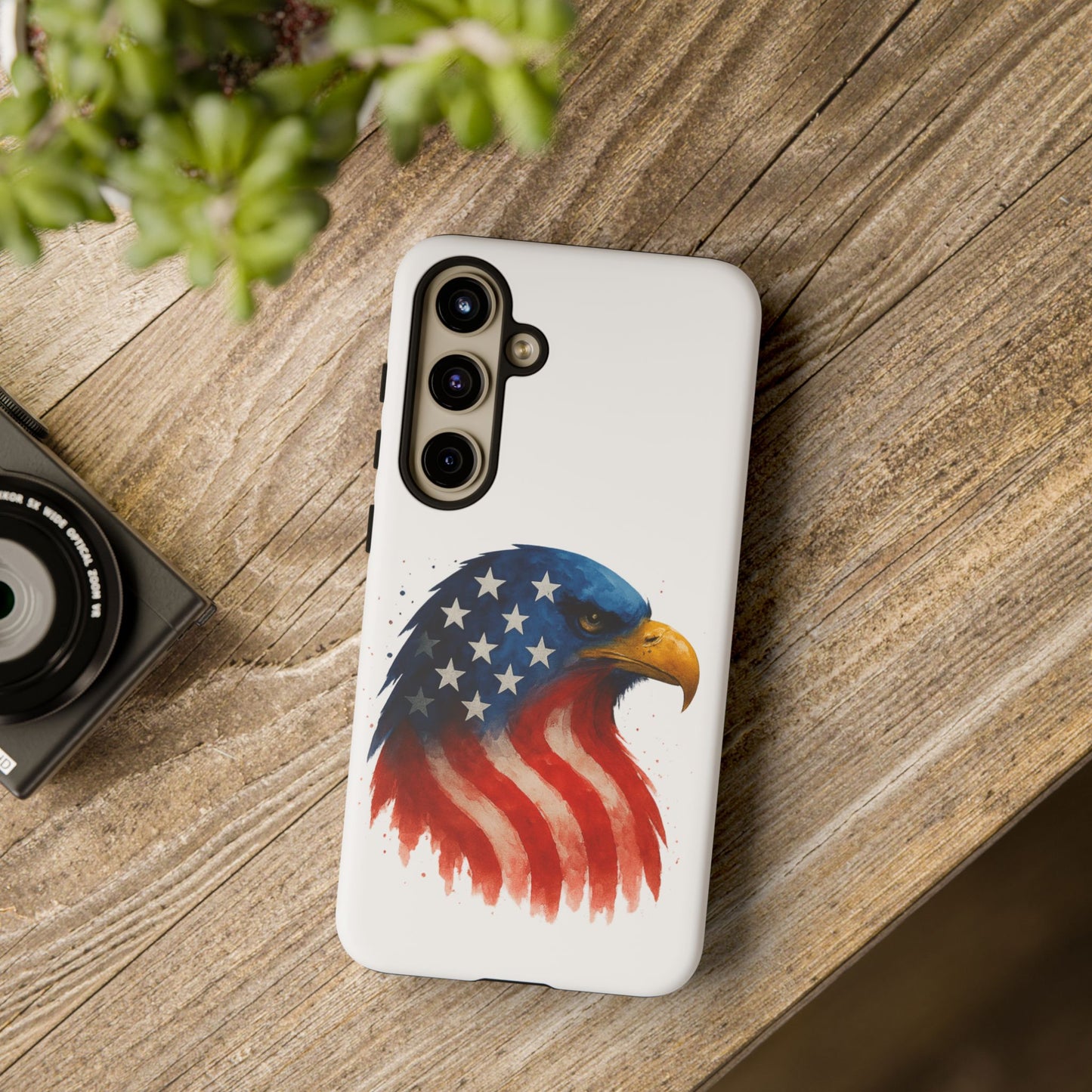 Patriotic Eagle Samsung Case - USA Flag Rugged Tough Cover, Dual-Layer Protection, Veteran and 4th of July Gift Galaxy Series