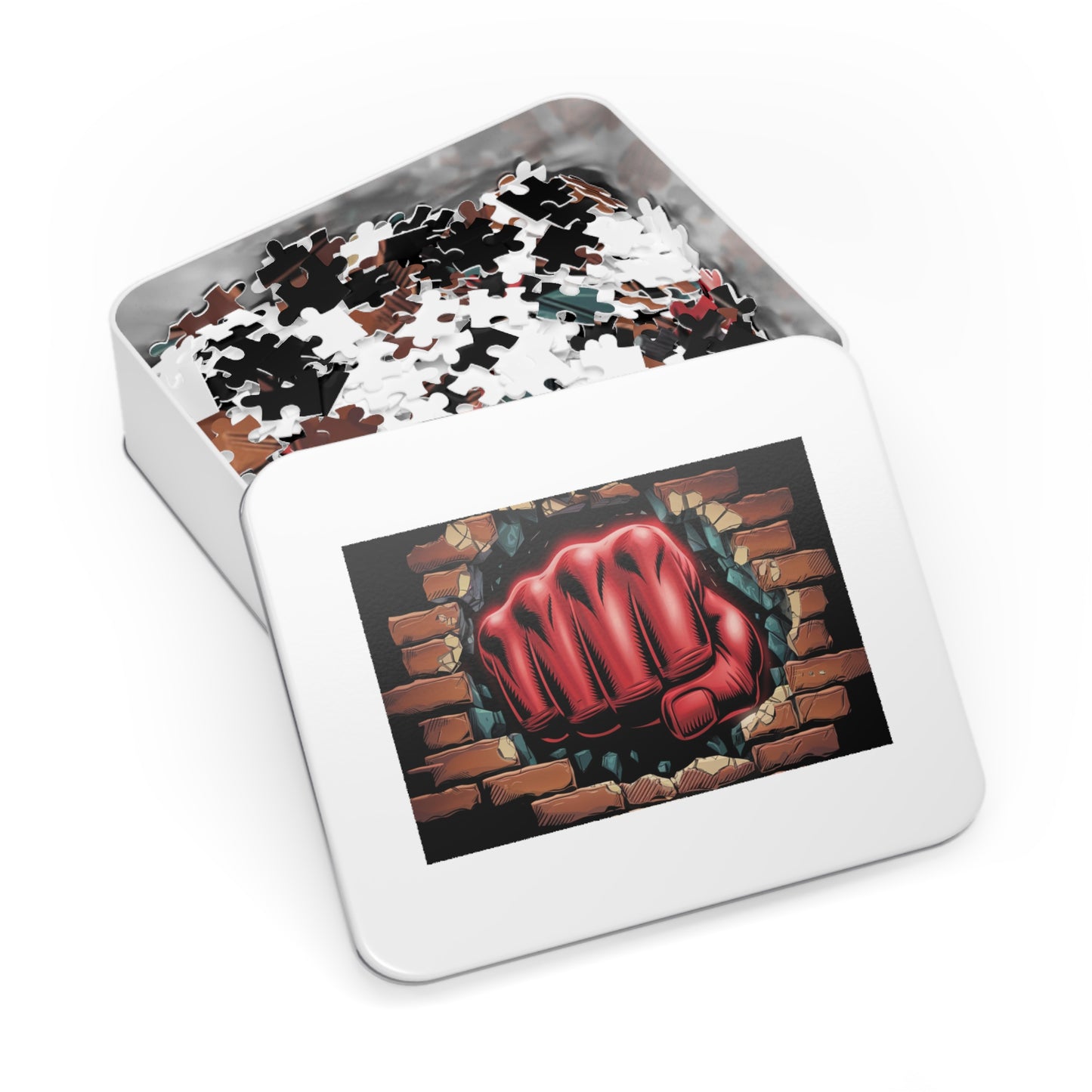 Jigsaw Puzzle - Red Fist Smash Design