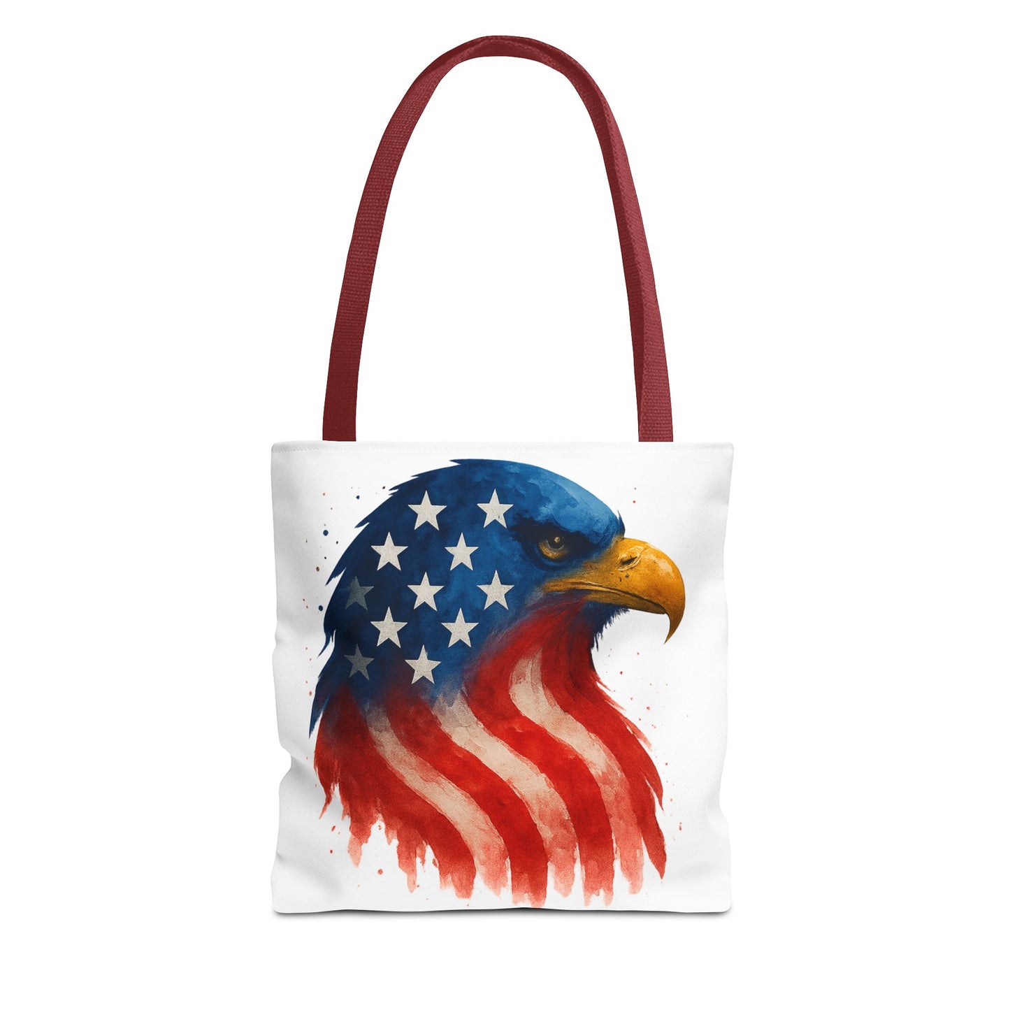 Patriotic Eagle Tote Bag USA Flag Canvas Carryall - Eco-Friendly Independence Day, Memorial Day Gift for Veterans, Reusable Shopping Bag