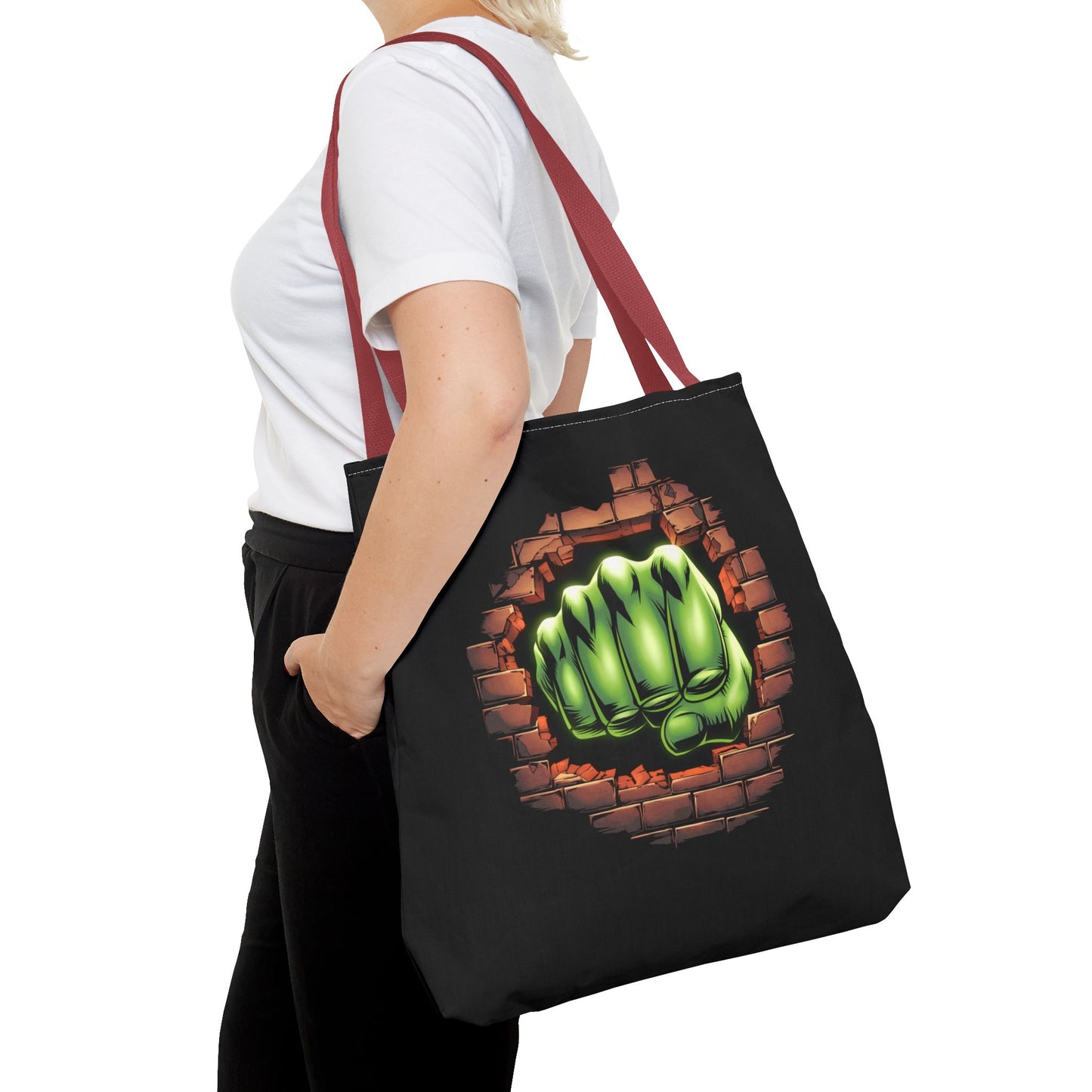 Green Fist Tote Bag, Comic Book Bag, Geeky Gift, Tote for Geeks, Reusable Bag