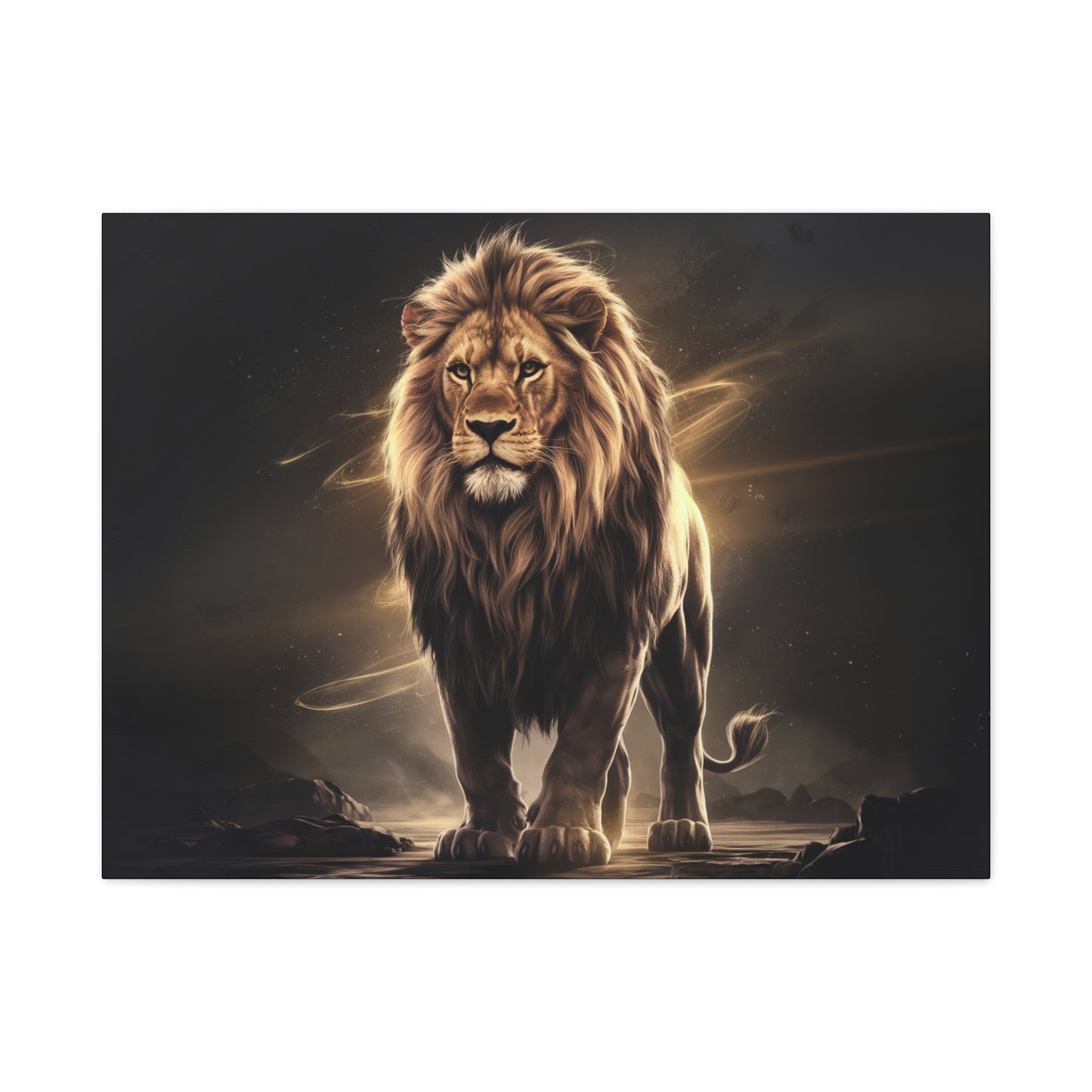 Canvas Print Lion Art Golden Hues