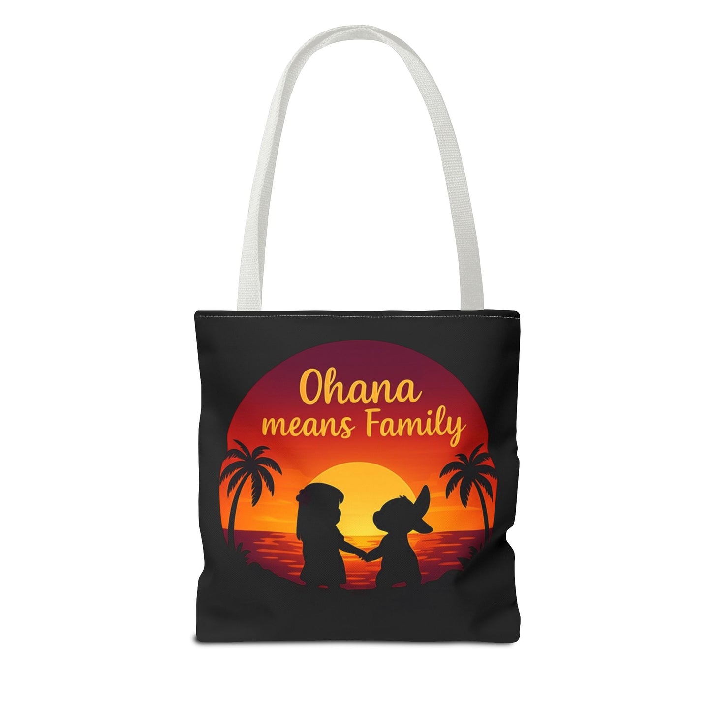 Ohana Means Family Tote Bag – Lilo and Stitch Inspired Bag, Hawaiian Quote, Disney Aesthetic Gift, Reusable Grocery or Beach Bag
