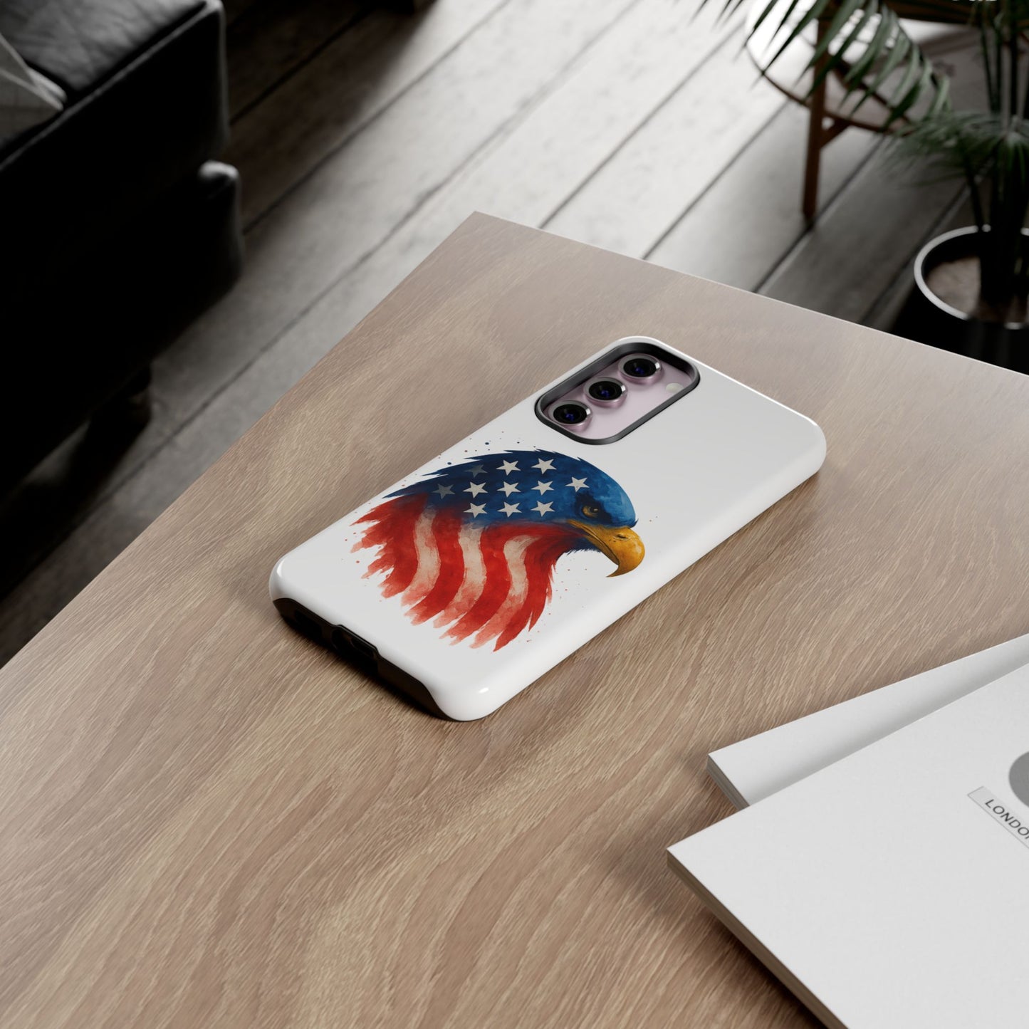Patriotic Eagle Samsung Case - USA Flag Rugged Tough Cover, Dual-Layer Protection, Veteran and 4th of July Gift Galaxy Series