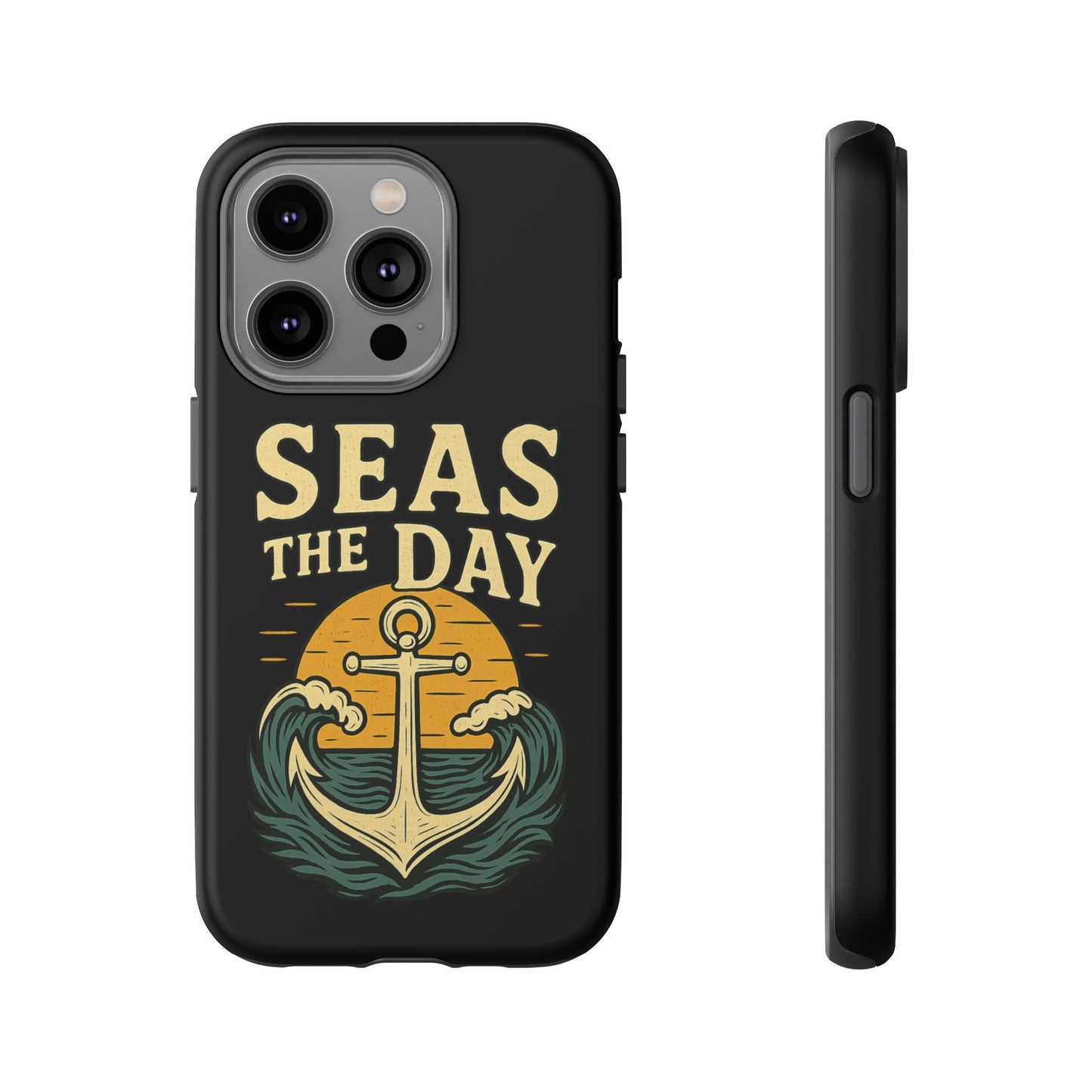 Seas the Day iPhone Case – Nautical Anchor Phone Cover – Ocean Pun Gift – Beach Lover iPhone Accessory – Summer Adventure Phone Case