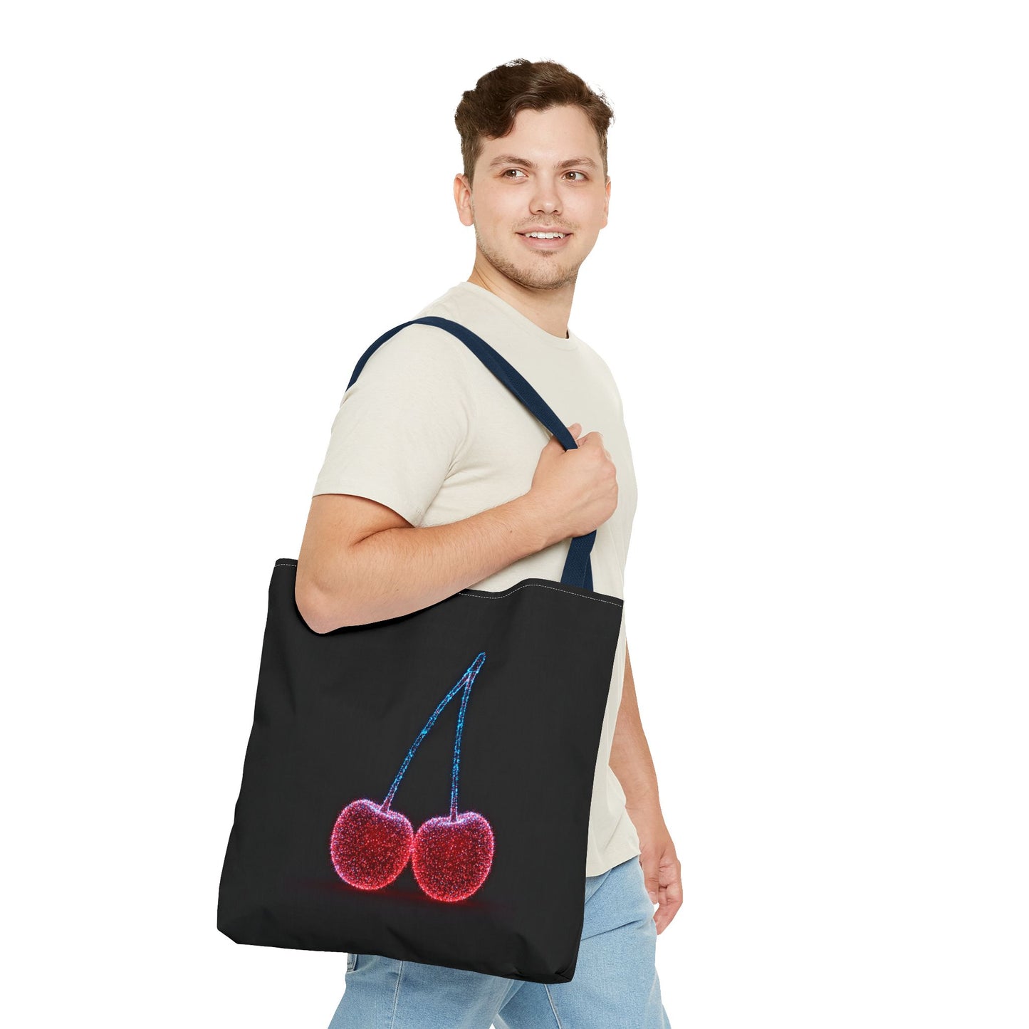 Sparkling Cherry Tote Bag Reusable Bag Shopping Bag Cherry Bag Reusable Tote
