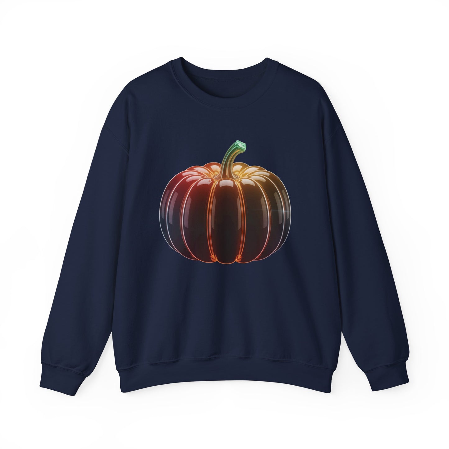 Neon Pumpkin Sweatshirt, Fall Halloween Crewneck, Cozy Unisex Pullover, Spooky Season Apparel, Aesthetic Pumpkin Shirt For Autumn Lovers
