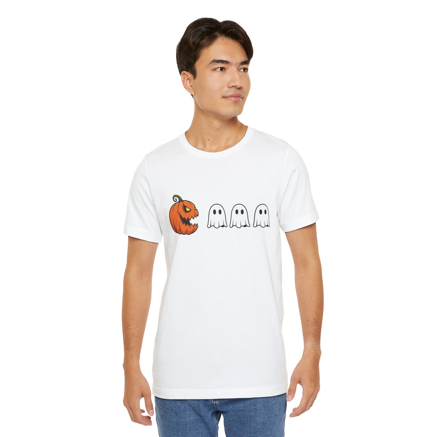 Pumpkin Pac-Man Shirt, Halloween Arcade Tee, Pumpkin Chase Ghosts Tee, Retro Gaming Halloween, Spooky Season Shirt, Vintage Game Pumpkin Top