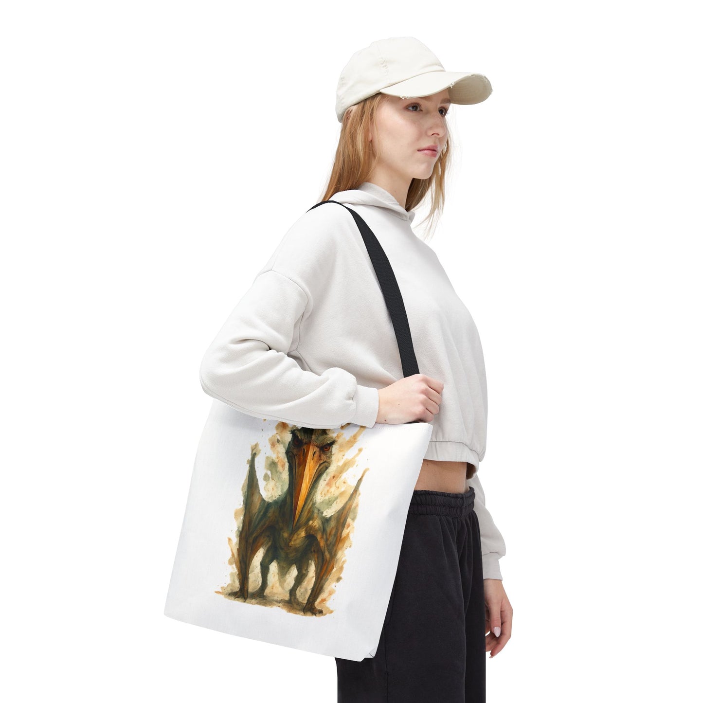 Quetzalcoatlus Tote Bag | Dinosaur Art Canvas Shopper | Prehistoric Pterosaur Gift for Dino Lovers | Eco-friendly Reusable Bag Jurassic Tote