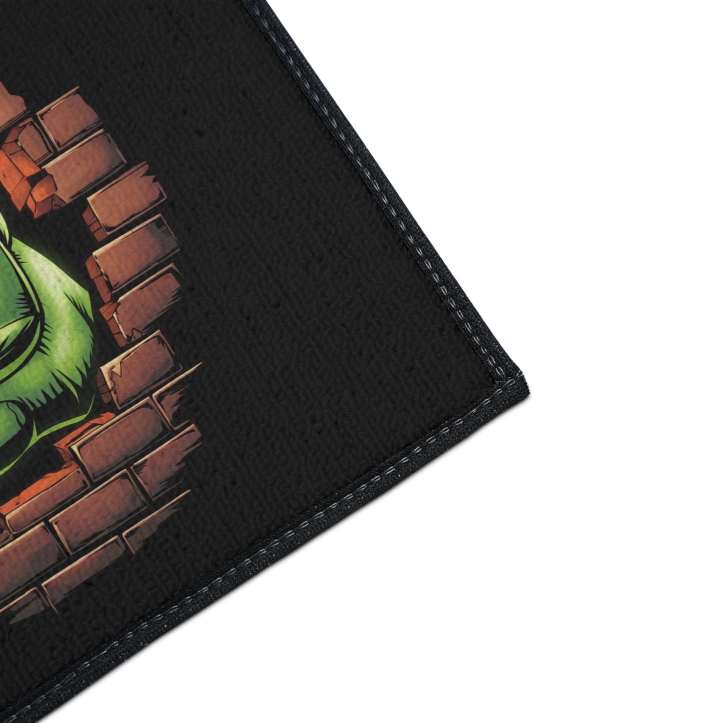 Green Fist Floor Mat Geeky Home Decor Comic Book Gift Welcome Mat Door Mat