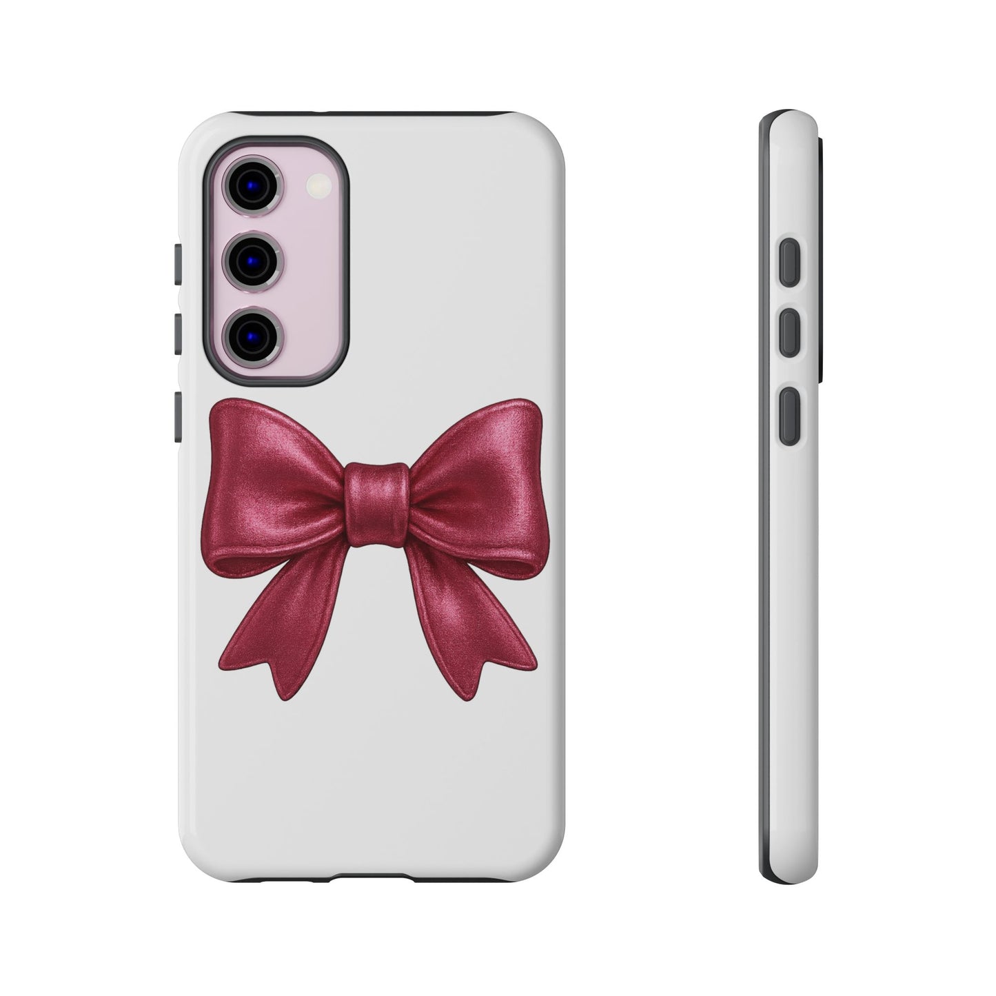 Pink Bow Samsung Case – Cute Girly Phone Cover – Glossy Ribbon Case for Samsung Galaxy – Aesthetic Phone Accessory – Gift for Her