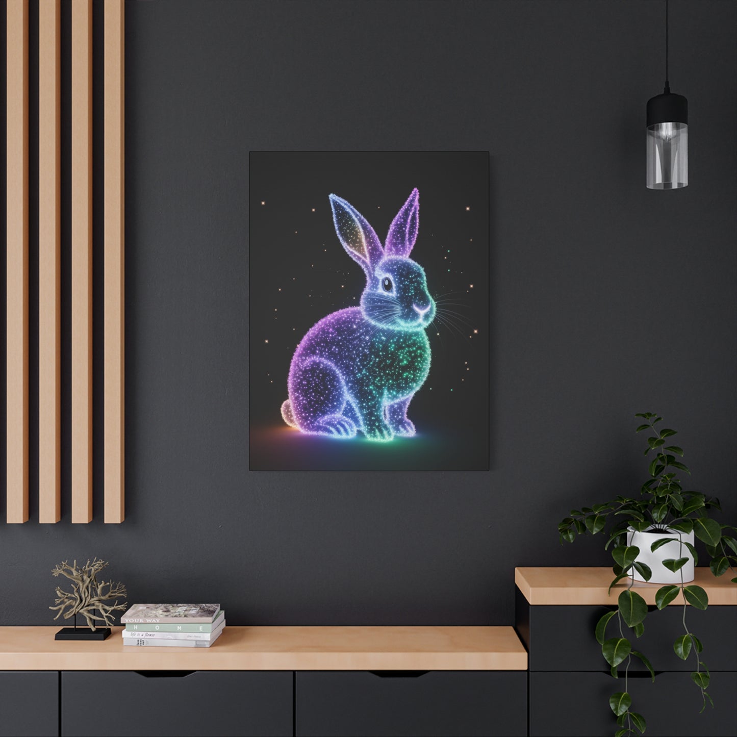 Easter Canvas Bioluminescent Bunny Decor Easter Bunny Art Easter Decor